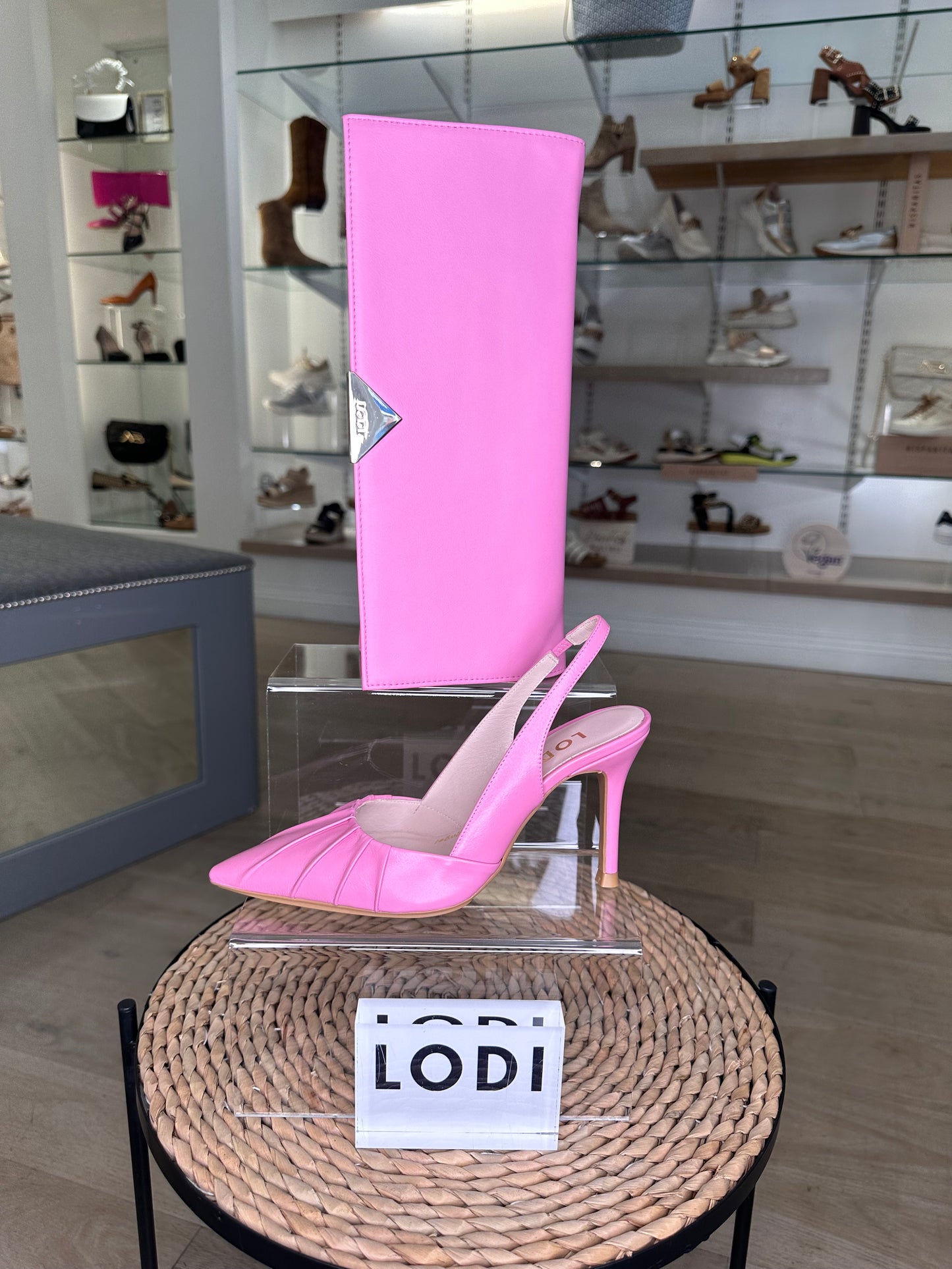 Lodi - Barbie Pink Pointy Toe Sling Back Stiletto Heel