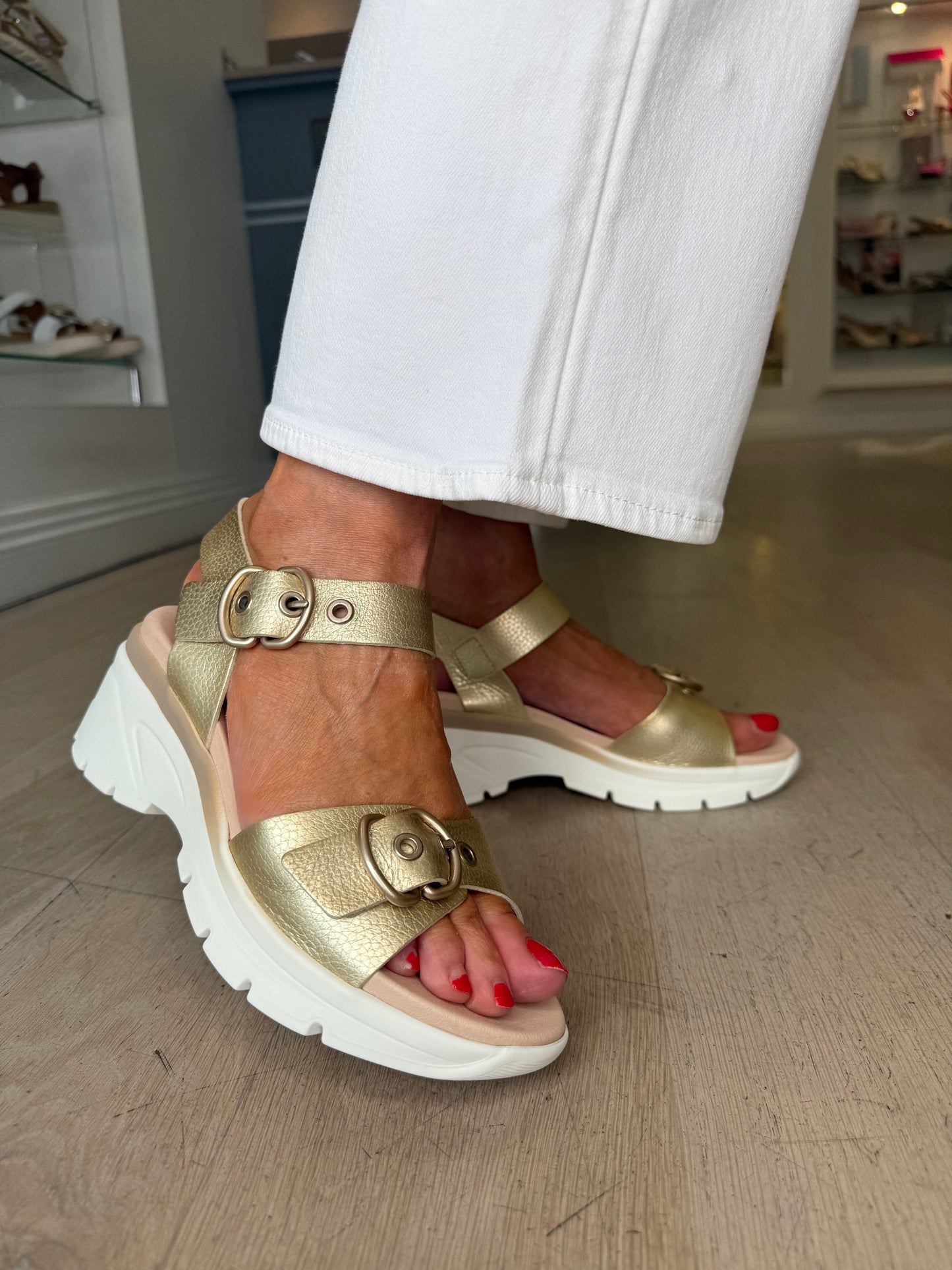 Hispanitas - Antique Gold Sporty Sole Sandal