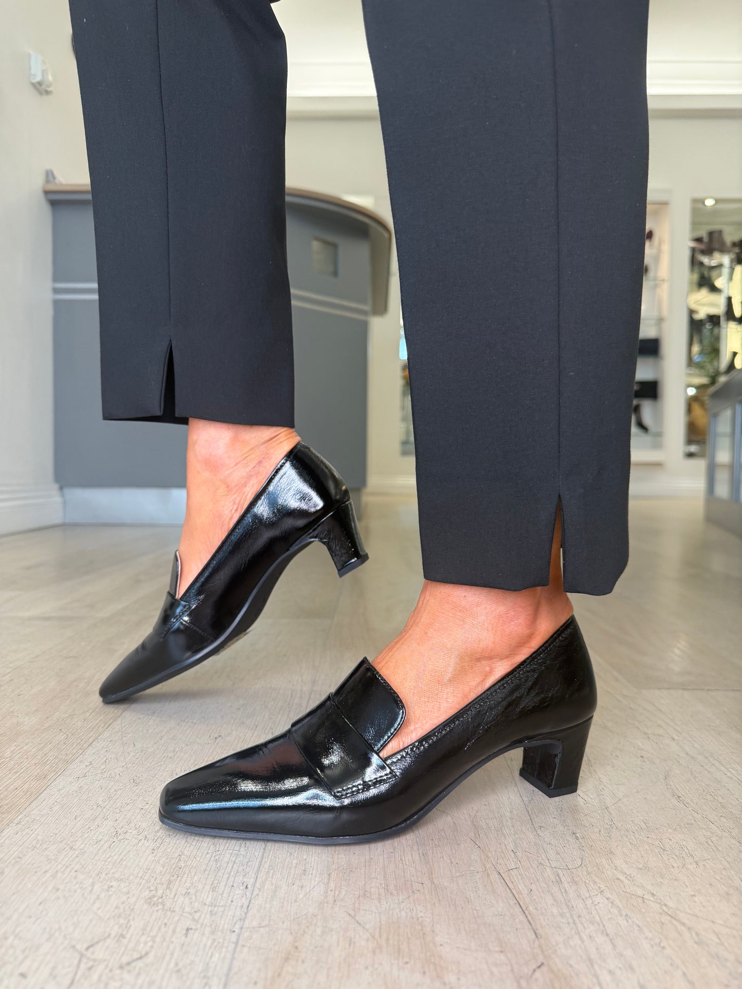 Unisa - Black Flexy Patent Slip On Shoe