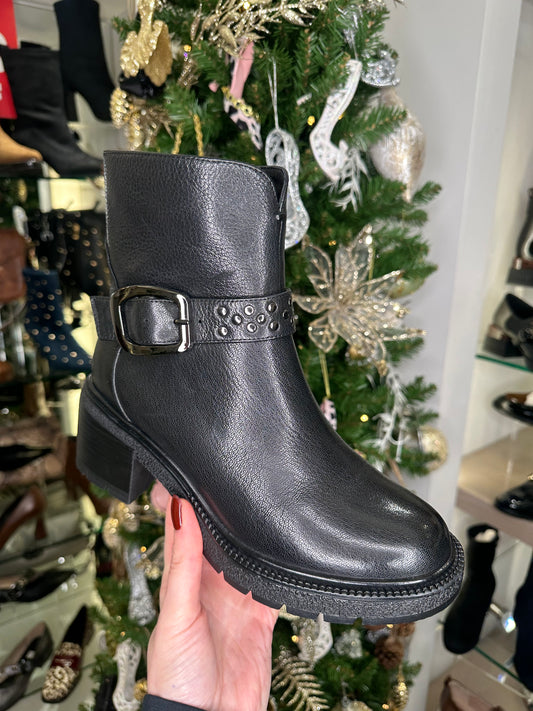 Loretta Vitale - Black Biker Style Leather Boot