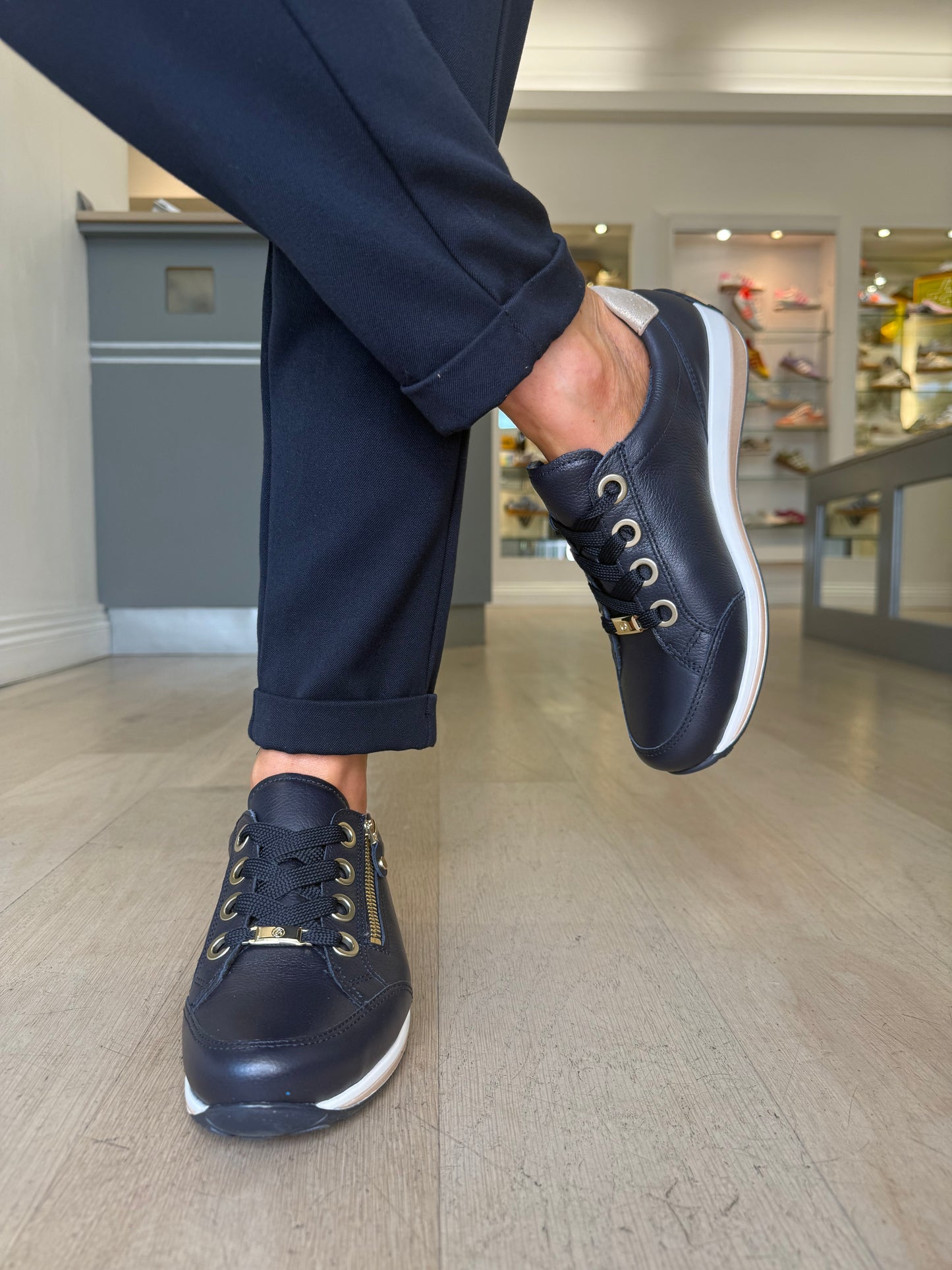 Ara - Osaka Navy Trainer With Side Zip