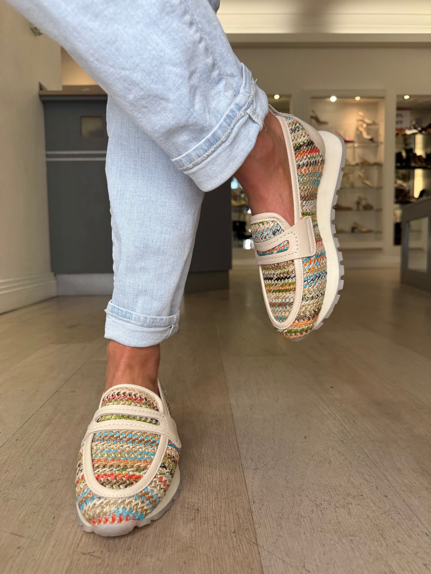 Hispanitas - Multicolour Raffia Slip On Shoe