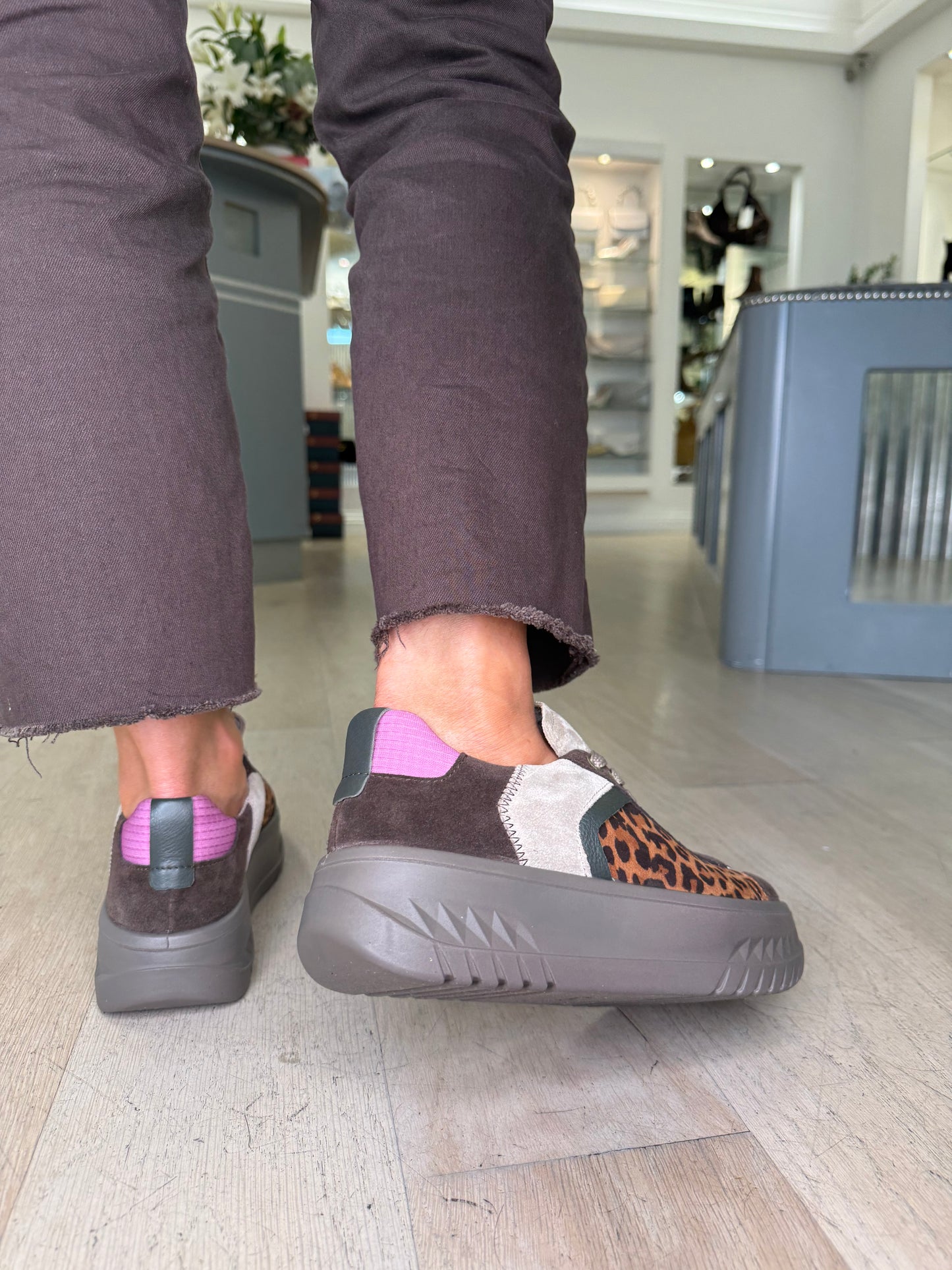 Ara - Monaco Multi Coloured Printed Lace Up Flatform Trainer