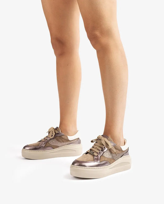 Unisa - Suede & Metallic Mix Chunky Trainer