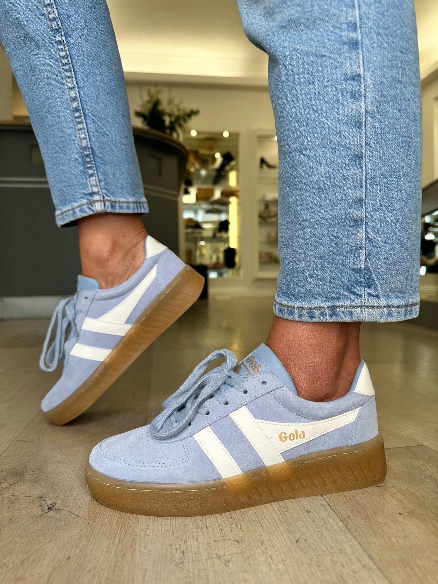 Gola - Grandslam Sky Blue Suede / White Trim Trainer