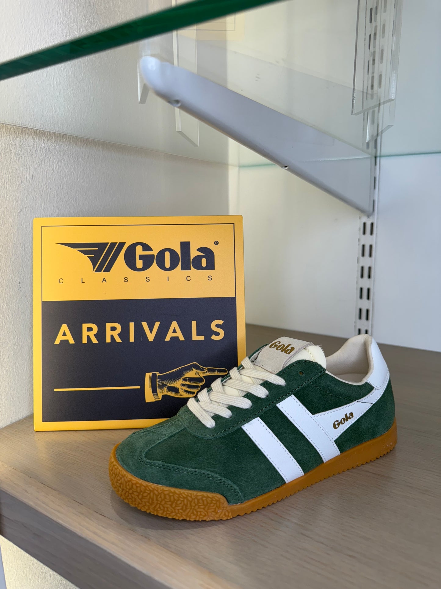 Gola - Elan Evergreen Suede Trainer With White Leather Trim