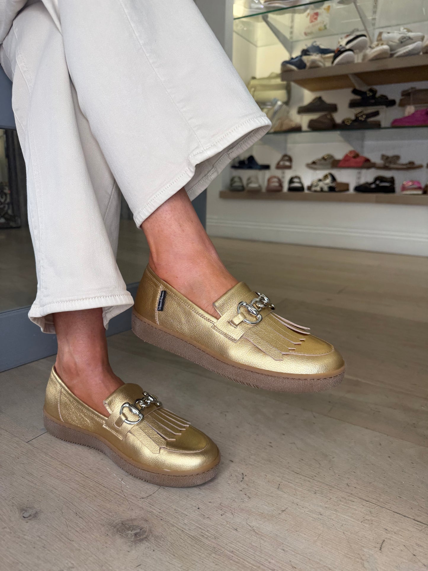 Marco Moreo - Antique Gold Loafer Style Shoe With Gum Sole