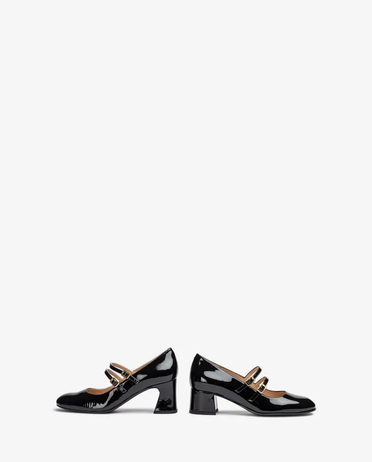 Unisa -  Black Patent Mary Jane Shoe With Double Strap