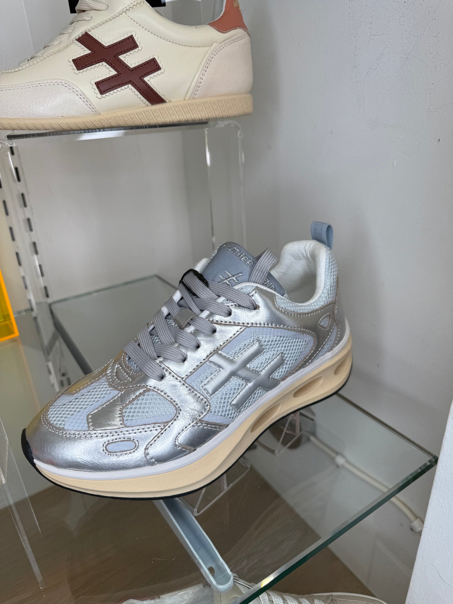 Another Trend - Metallic Silver Chunky Trainer