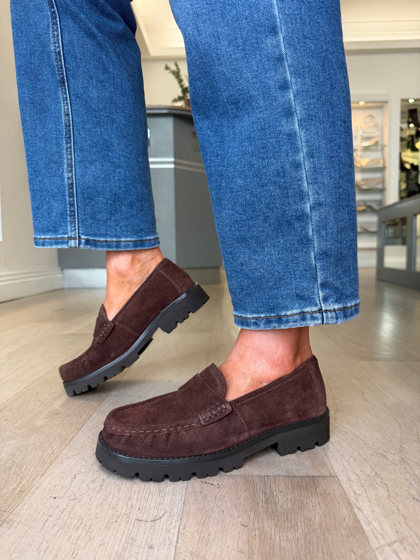 Unisa - Chocolate Brown Suede Slip On Loafer