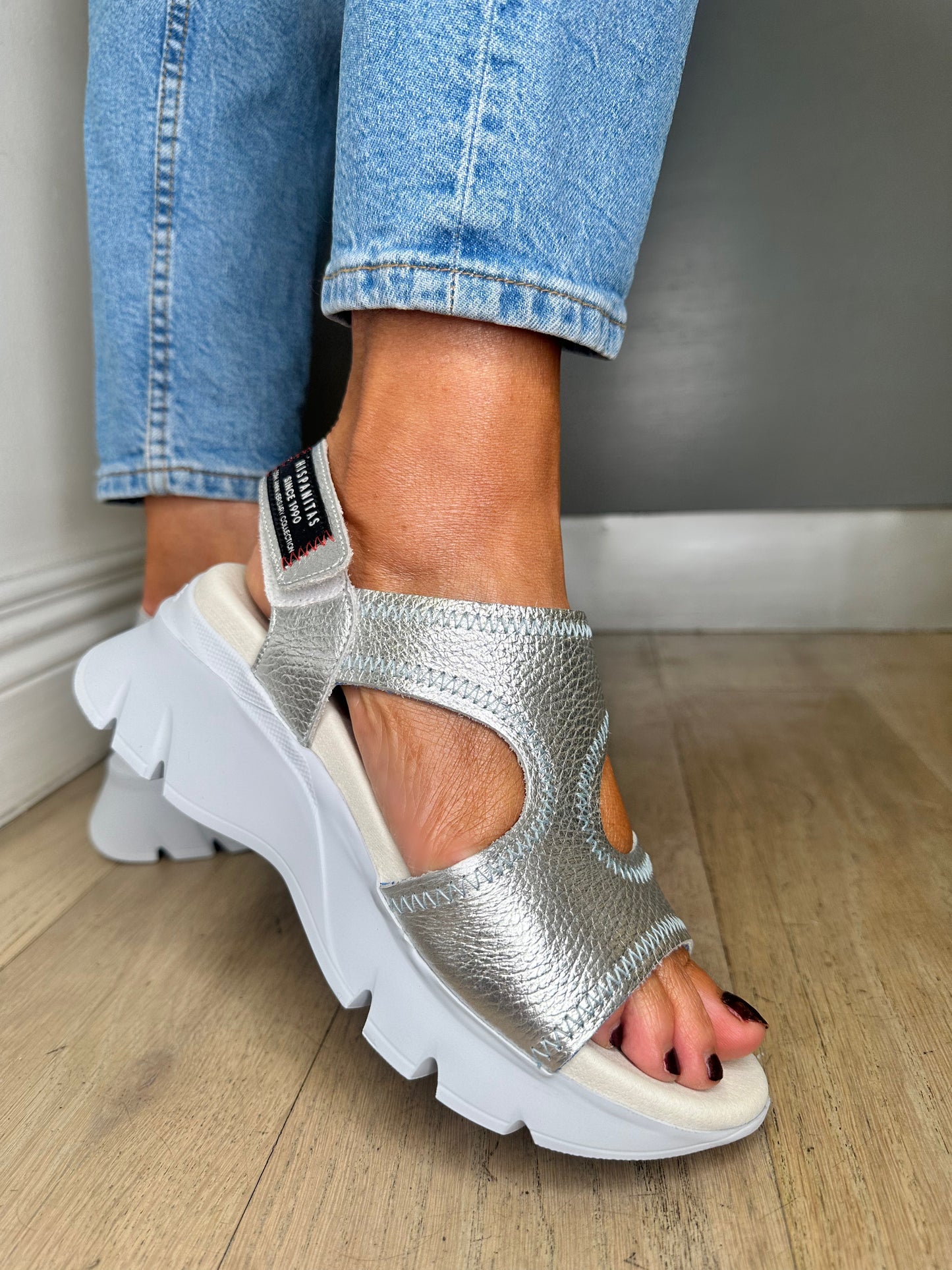 Hispanitas - Soft Metallic Silver Sporty Sole Sandal