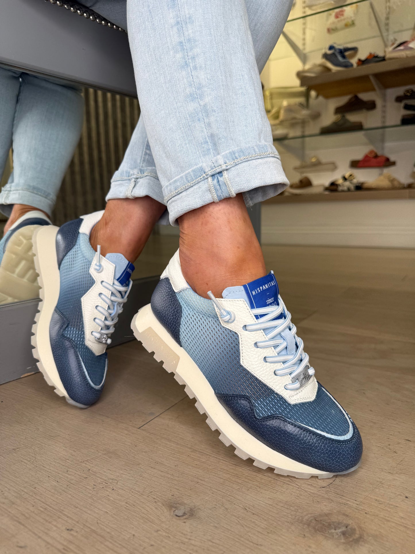 Hispanitas - Multi Blue Mix Pull On Trainer