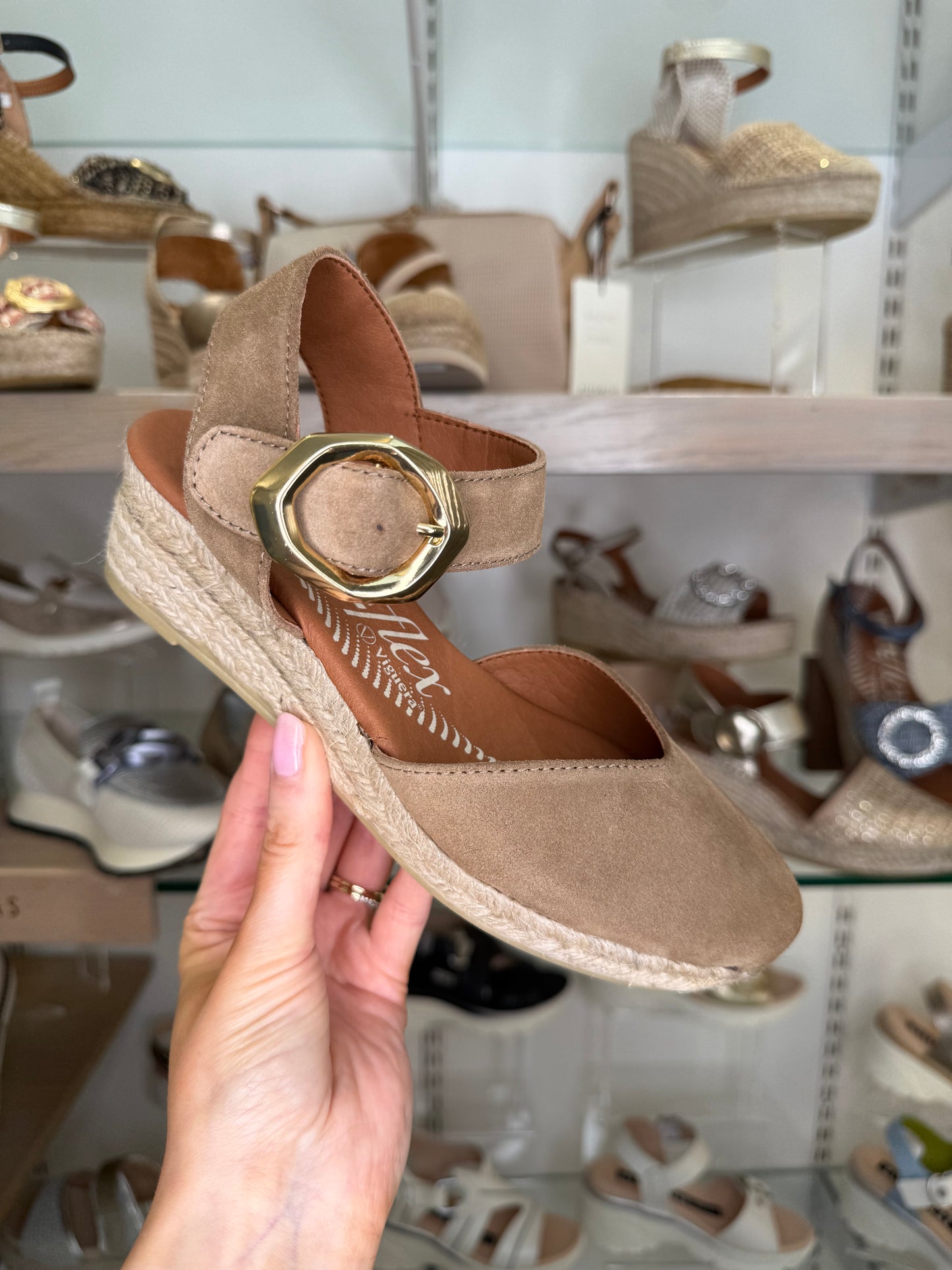 Viguera - Whiskey Suede Espadrille Wedge