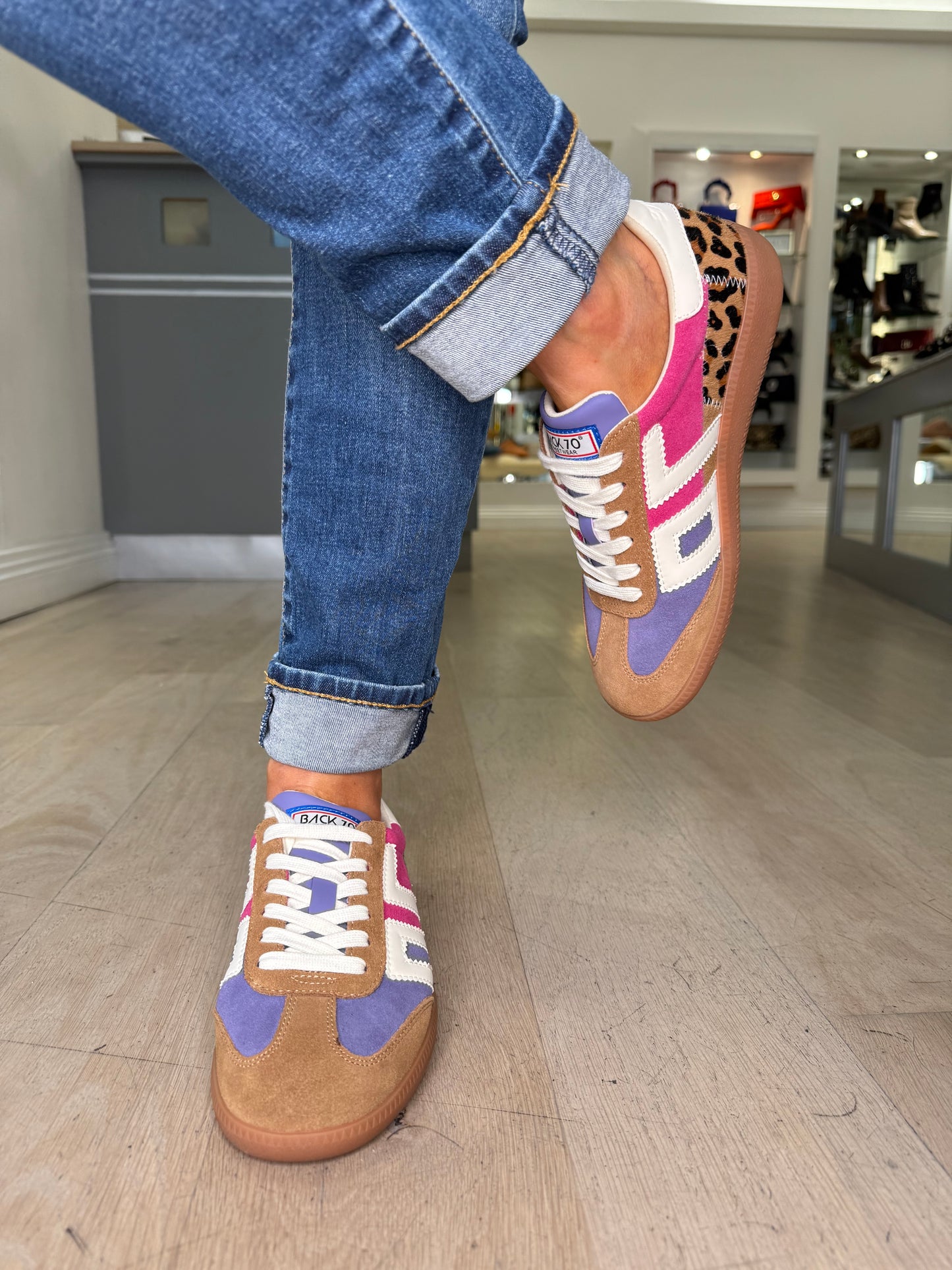 Back 70 - Squid Purple/Pink Suede Mix Tan Trainer