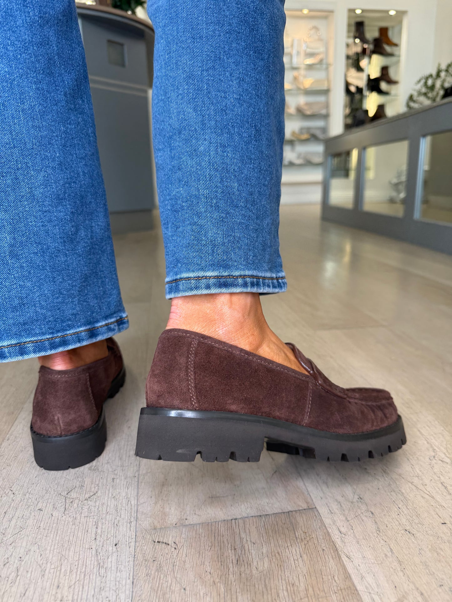 Unisa - Chocolate Brown Suede Slip On Loafer