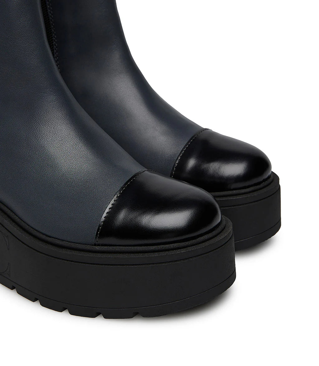 Marco Moreo - Marlene Black Chunky Sole Boot With Frill Trim