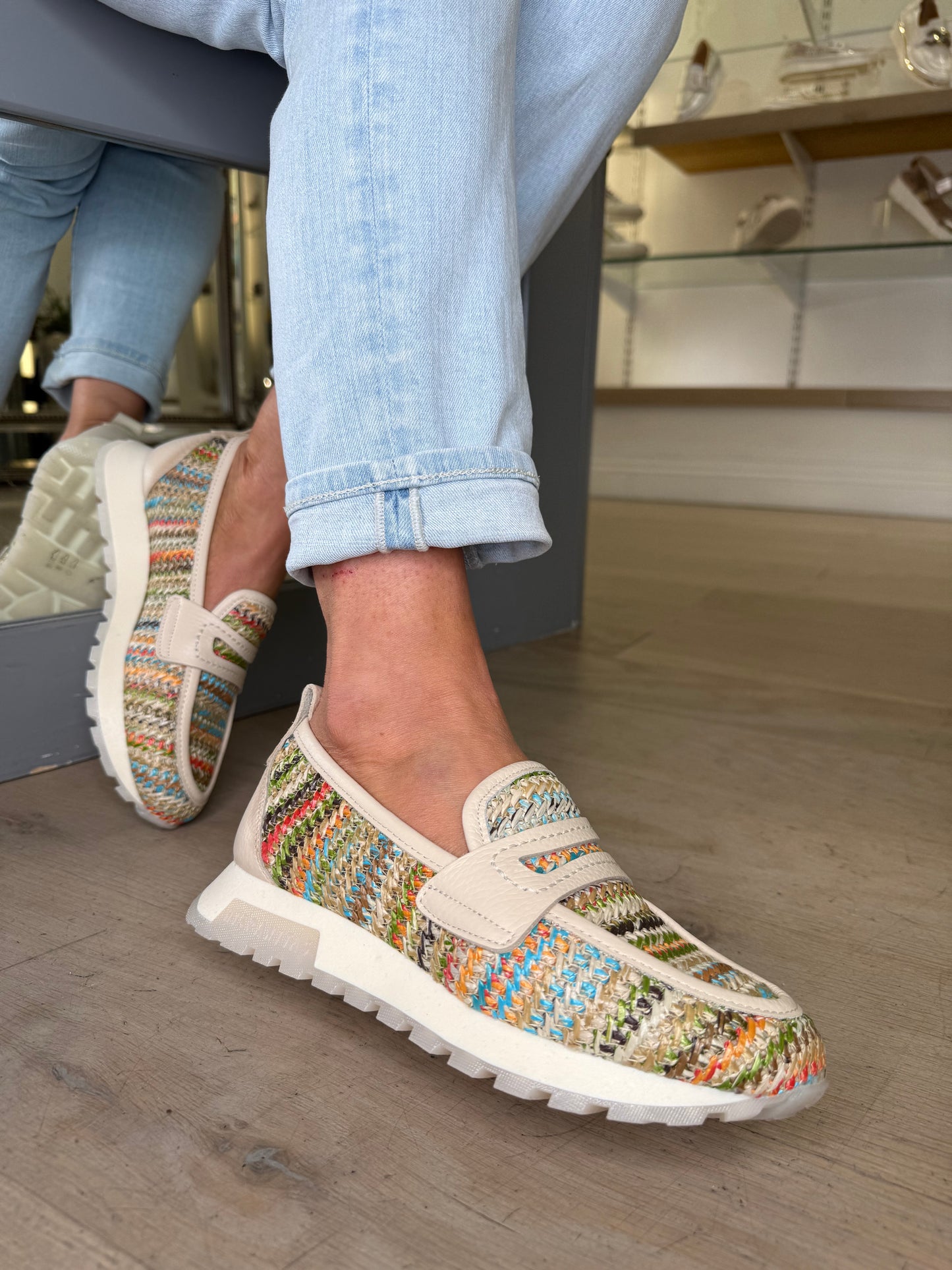 Hispanitas - Multicolour Raffia Slip On Shoe