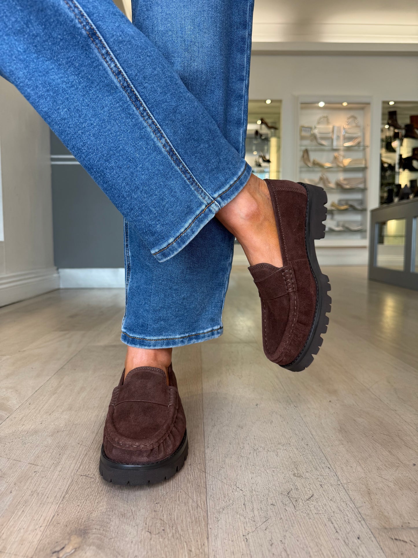Unisa - Chocolate Brown Suede Slip On Loafer