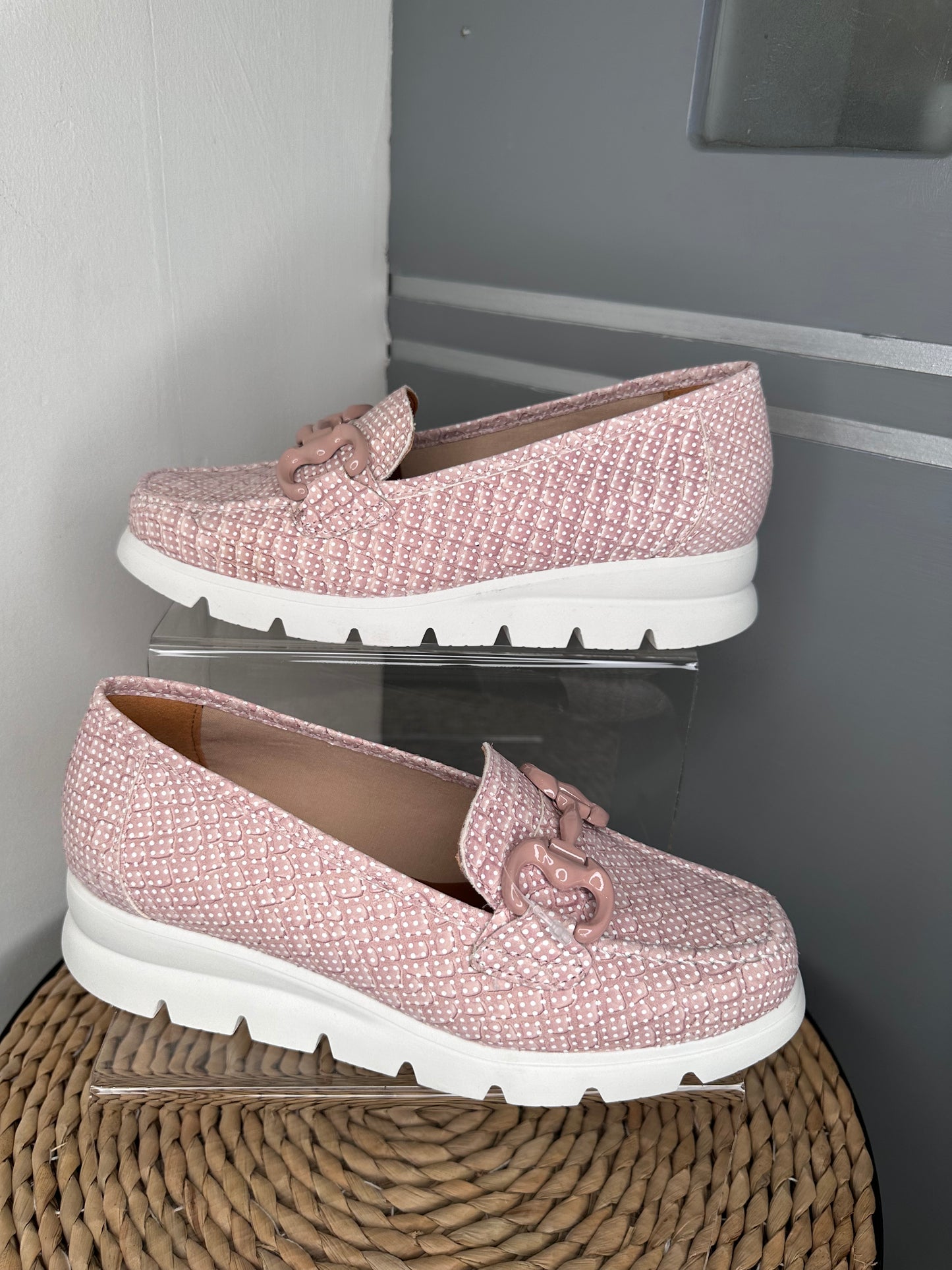 Dchicas (By Viguera) - Soft Pink/ White Print Slip On Sporty Shoe