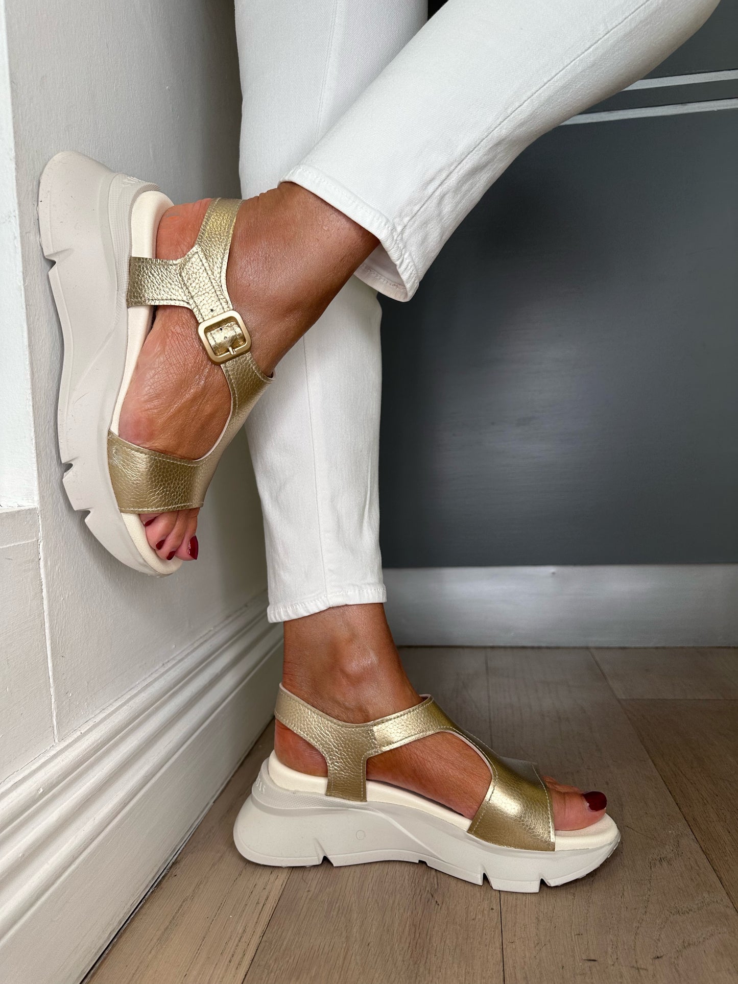 Hispanitas -Soft Metallic Gold Sporty Sandal