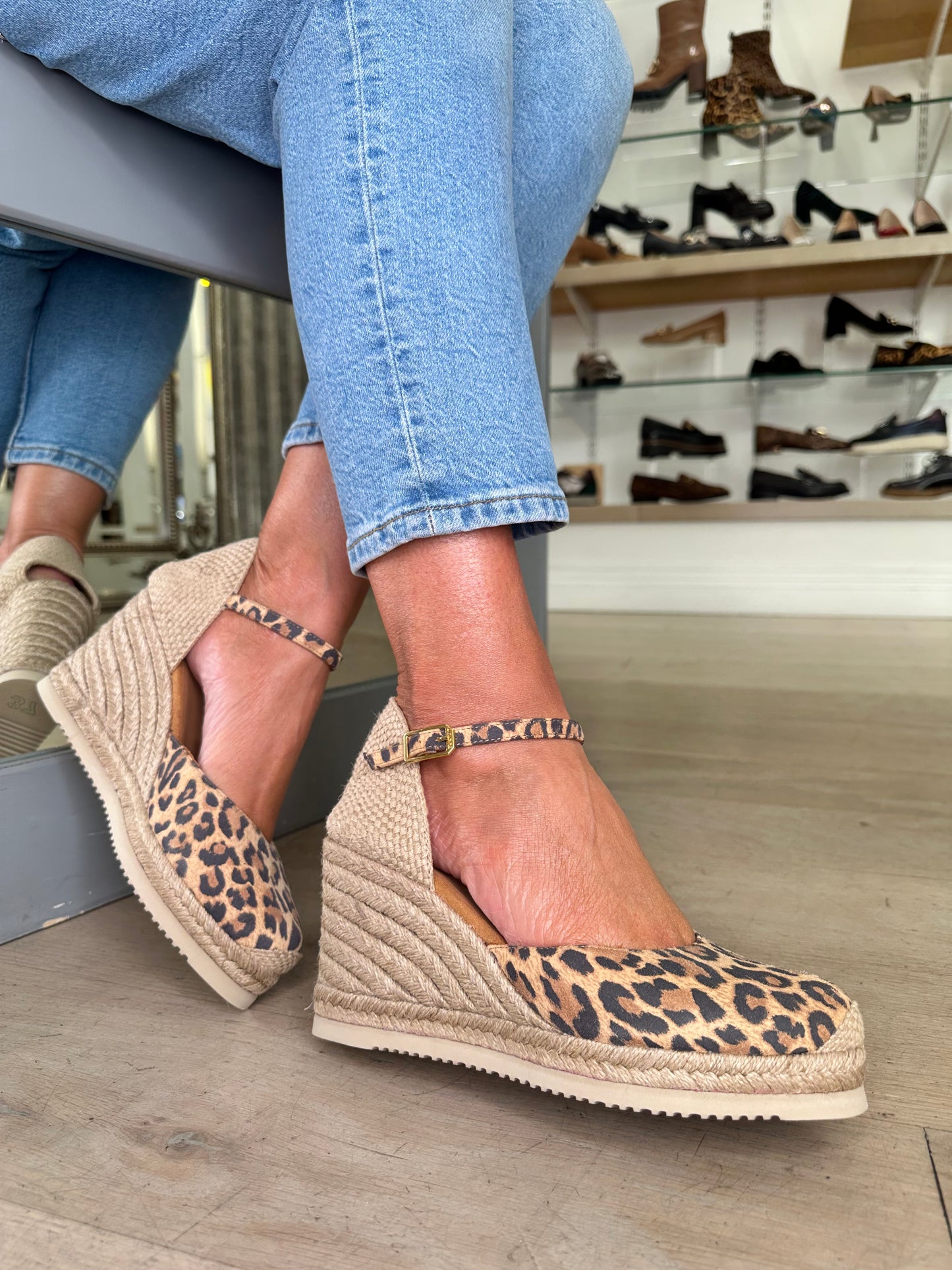 Unisa - Leopard Print Suede Wedge