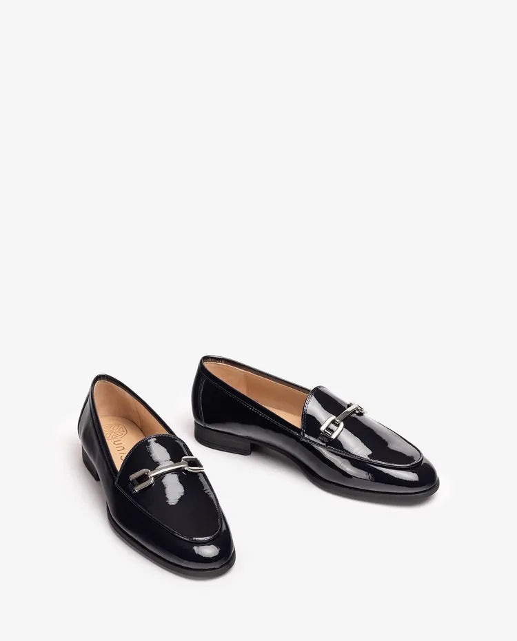 Unisa - Navy Patent Leather Round Toe Loafer