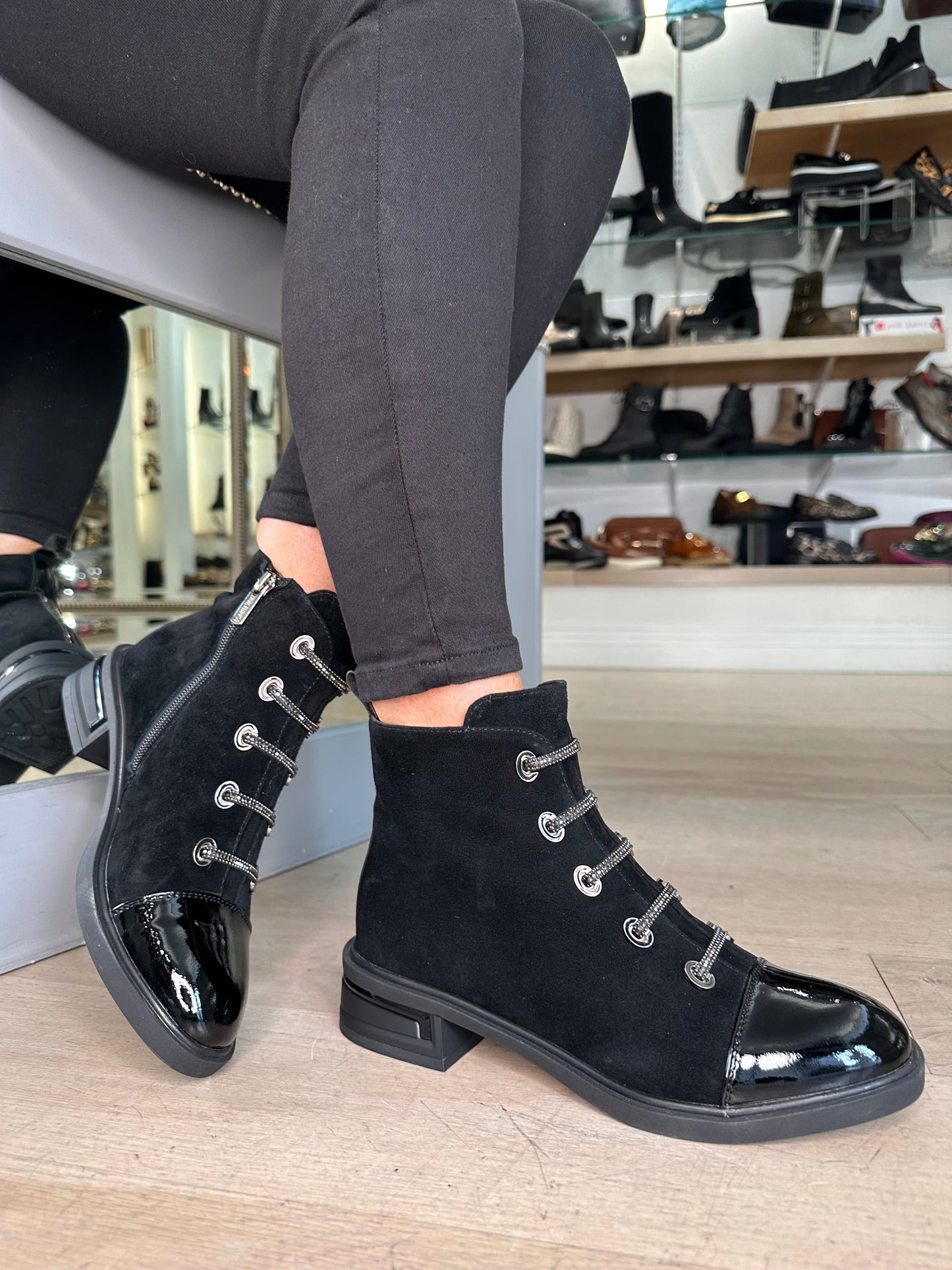 Loretta Vitale - Black Suede & Patent Boots