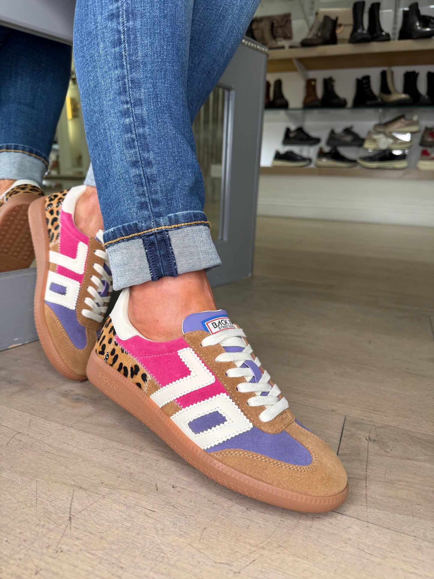 Back 70 - Squid Purple/Pink Suede Mix Tan Trainer