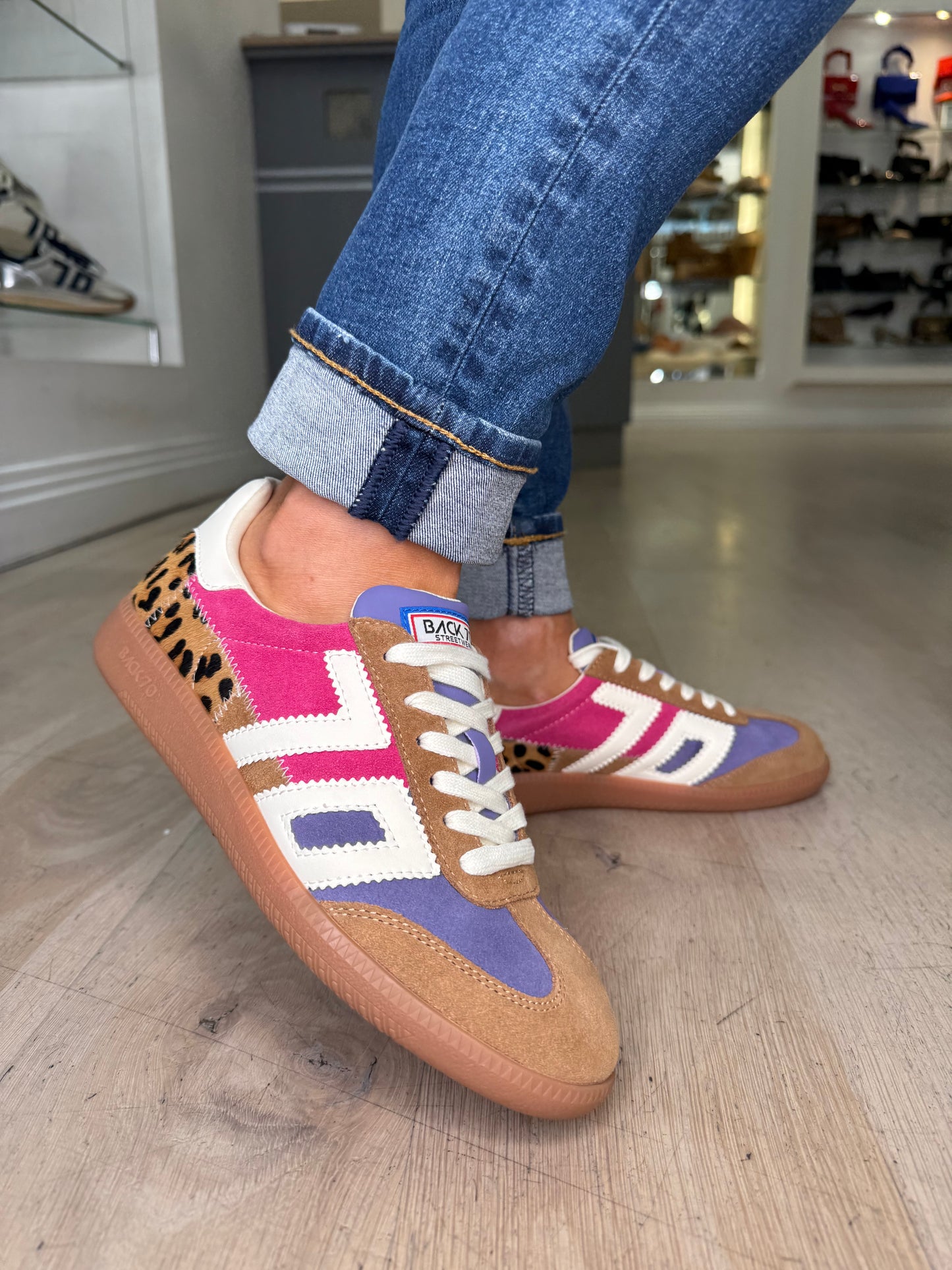 Back 70 - Squid Purple/Pink Suede Mix Tan Trainer