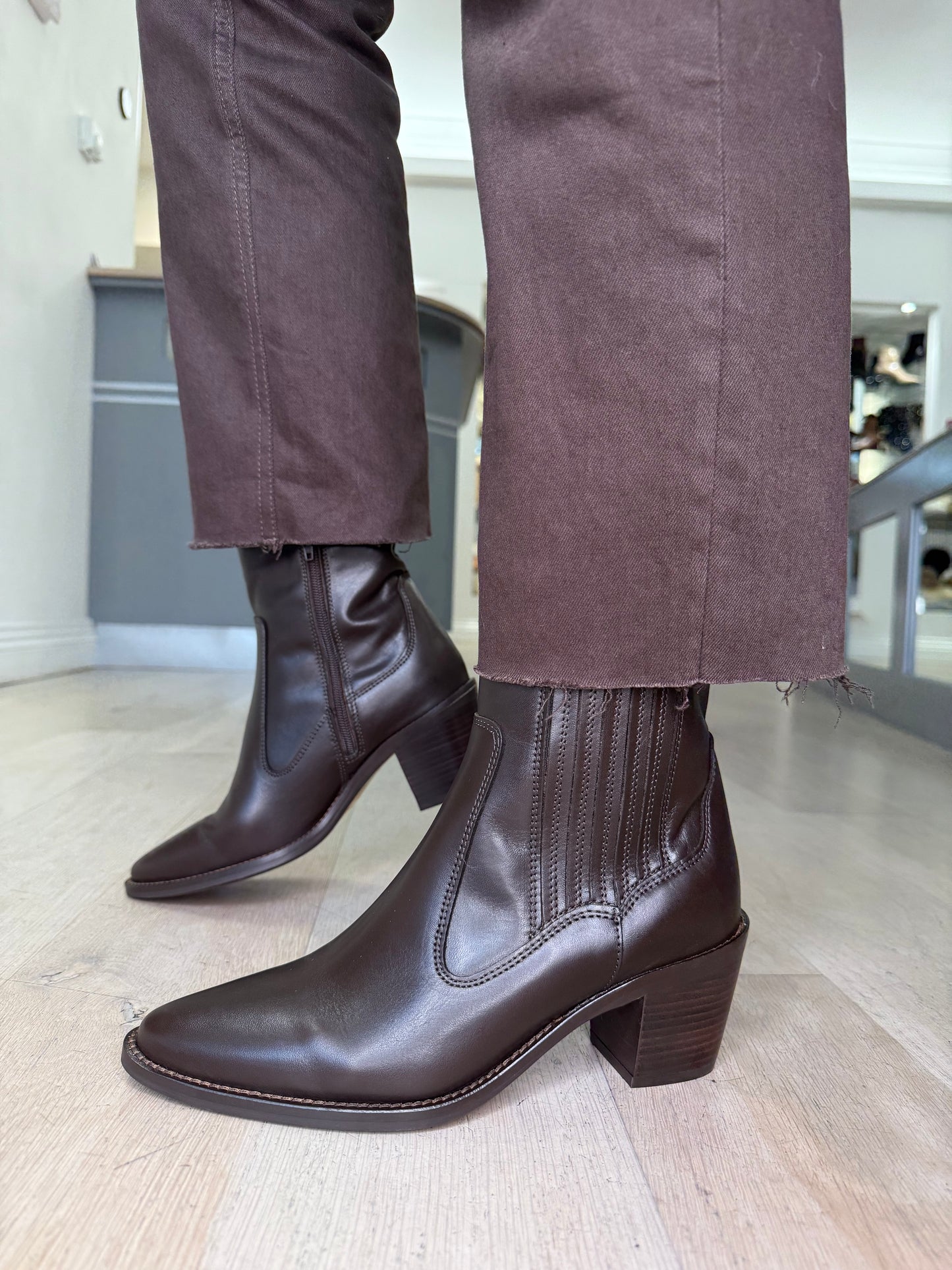 Alpe - Rich Brown Leather Western Style Boot
