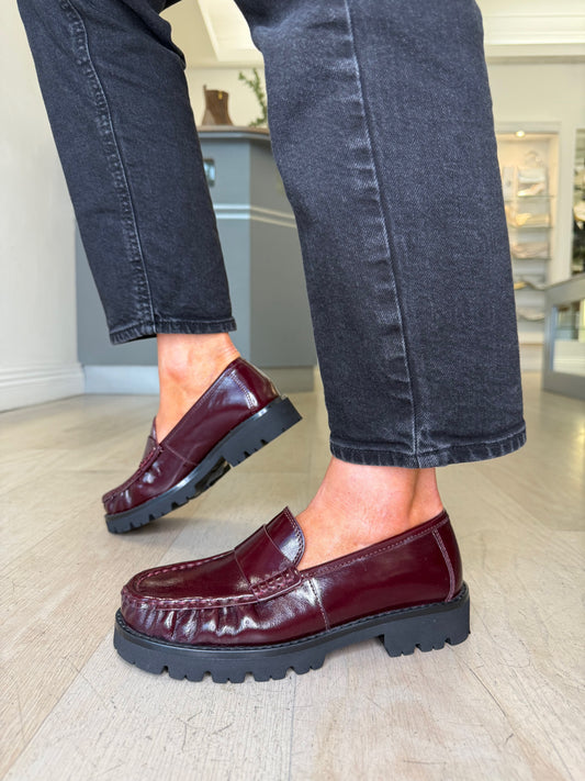 Unisa - Rich Wine Leather Slip On Loafer