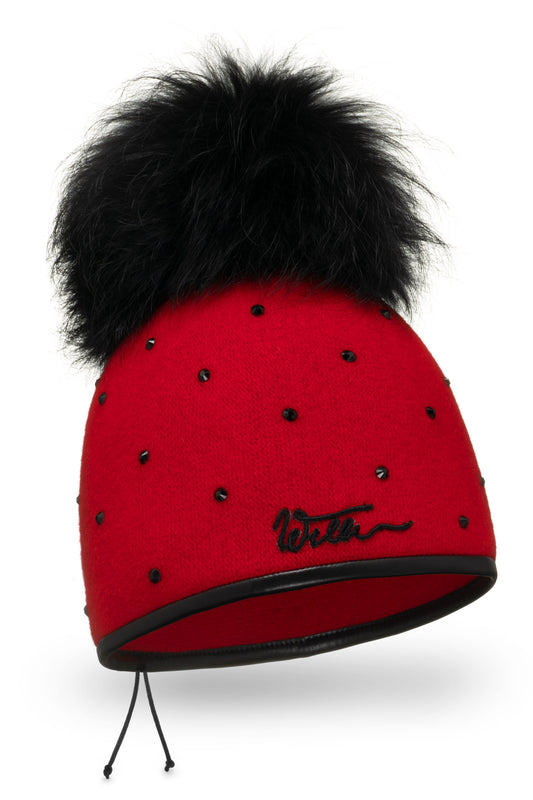 Willi Hat - Bile Red Pompom Hat