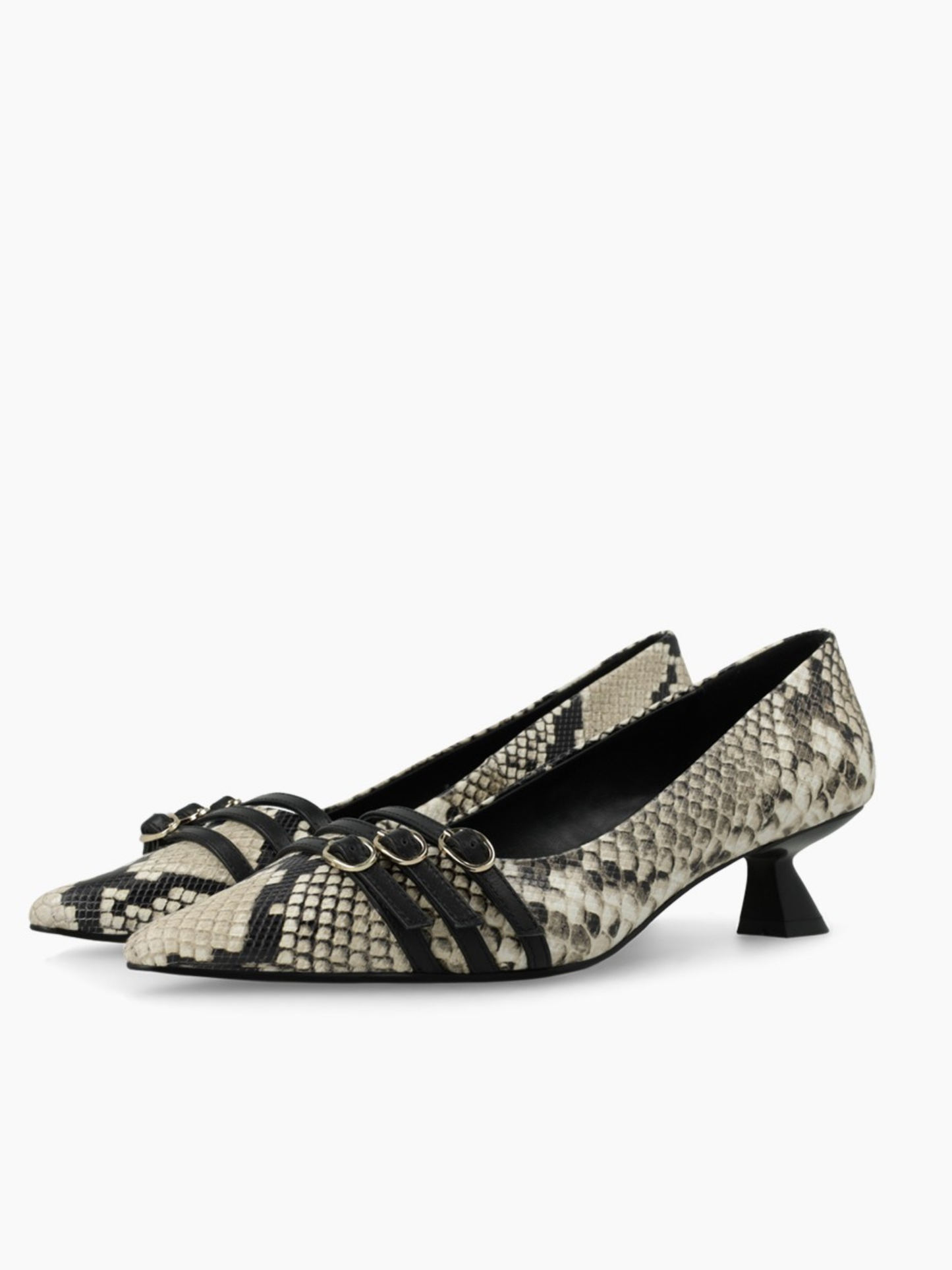 Lodi - Snake Print Flared Kitchen Heel Shoe