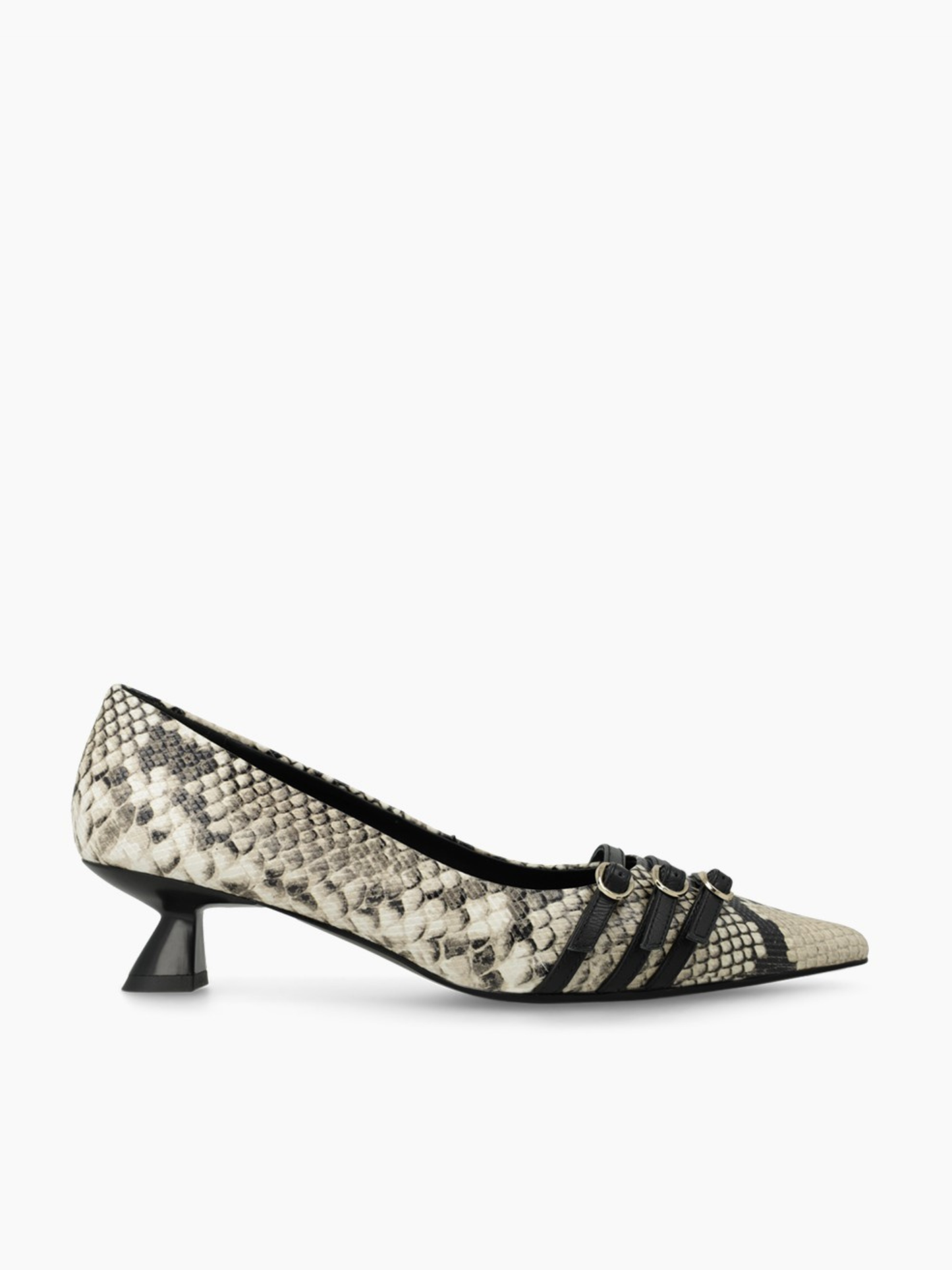 Lodi - Snake Print Flared Kitchen Heel Shoe