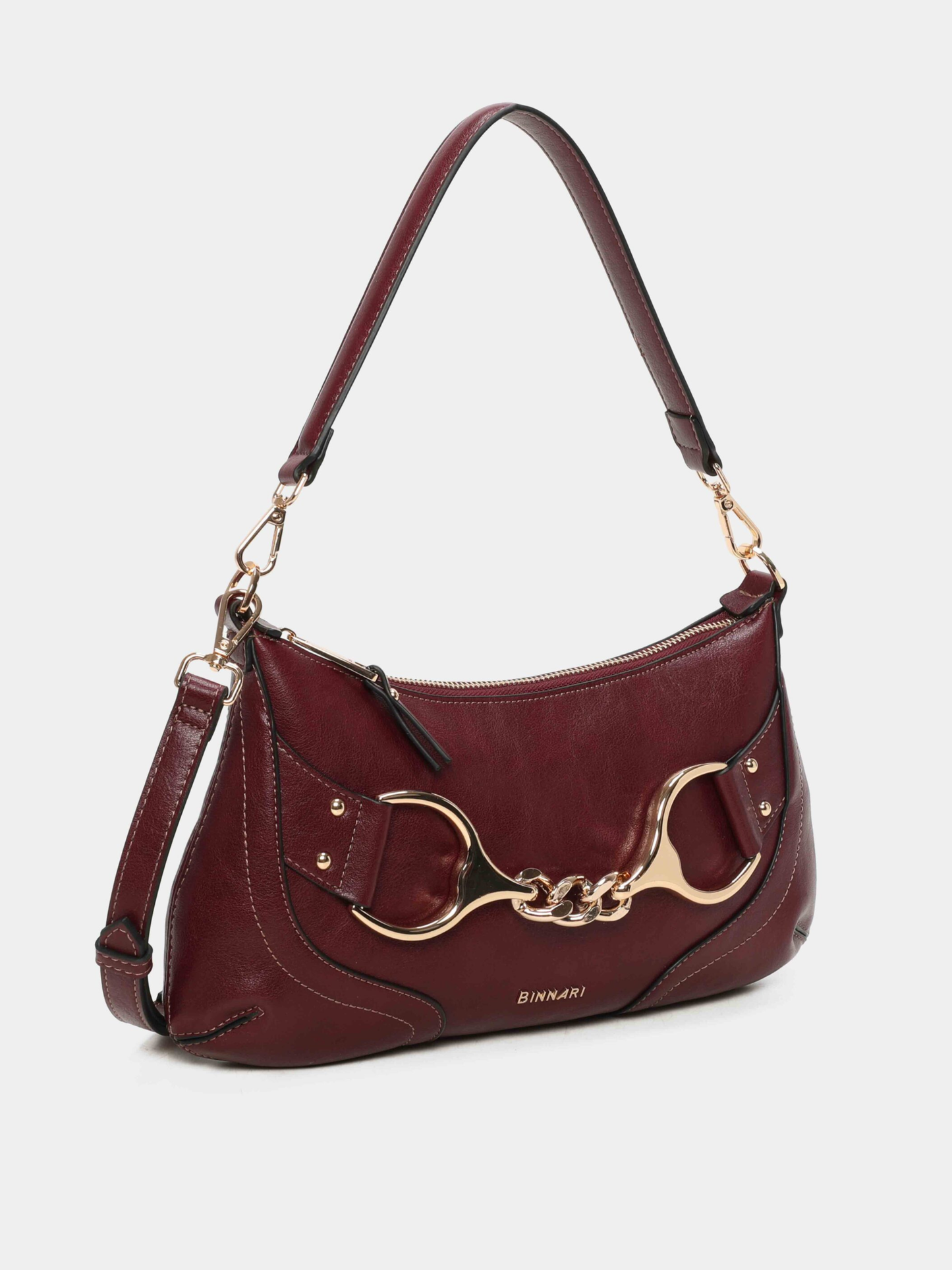 Binnari - Fanny Small Bordeaux Shoulder Bag