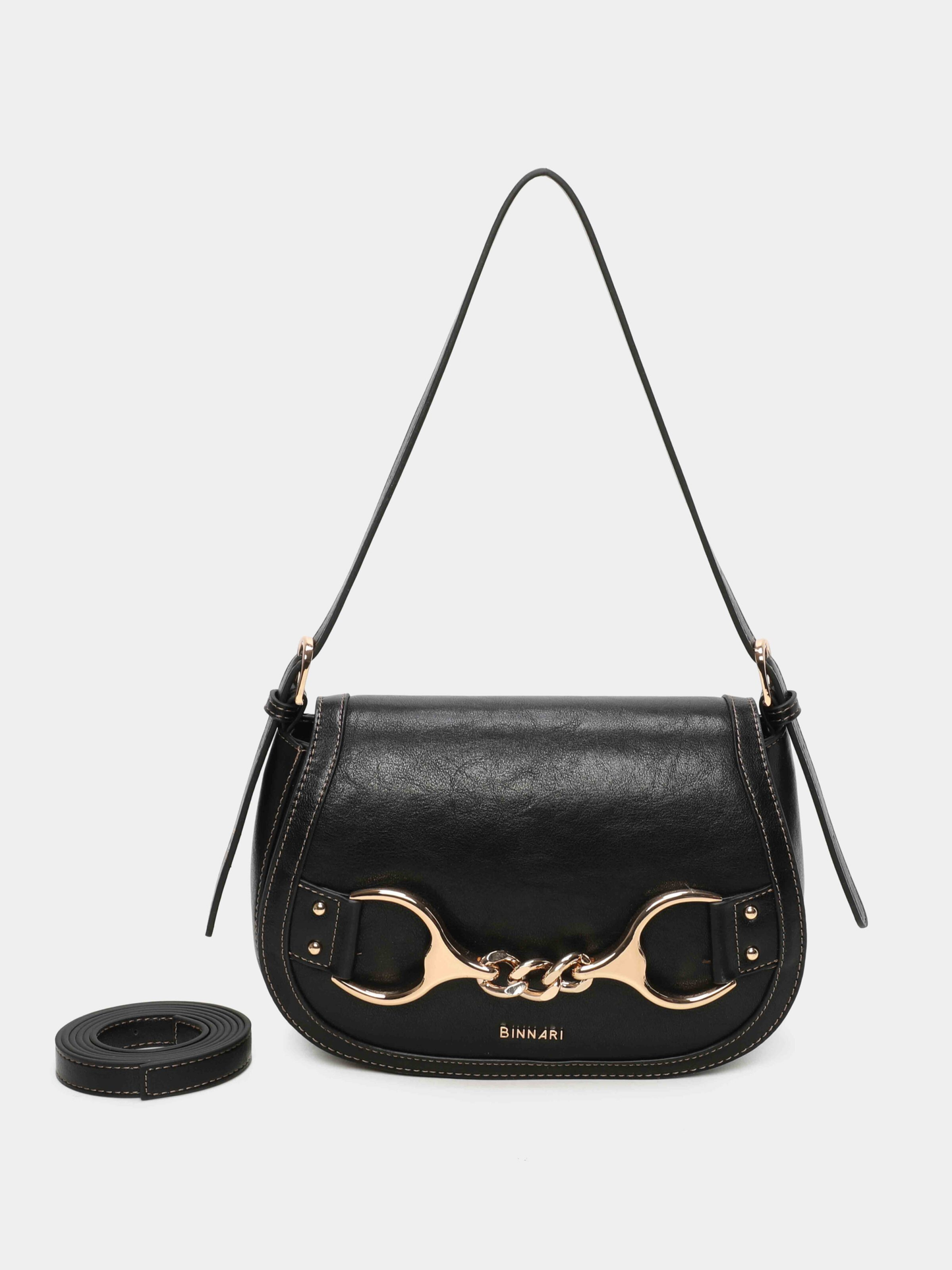 Binnari - Fanny Small Black Satchel Shoulder Bag