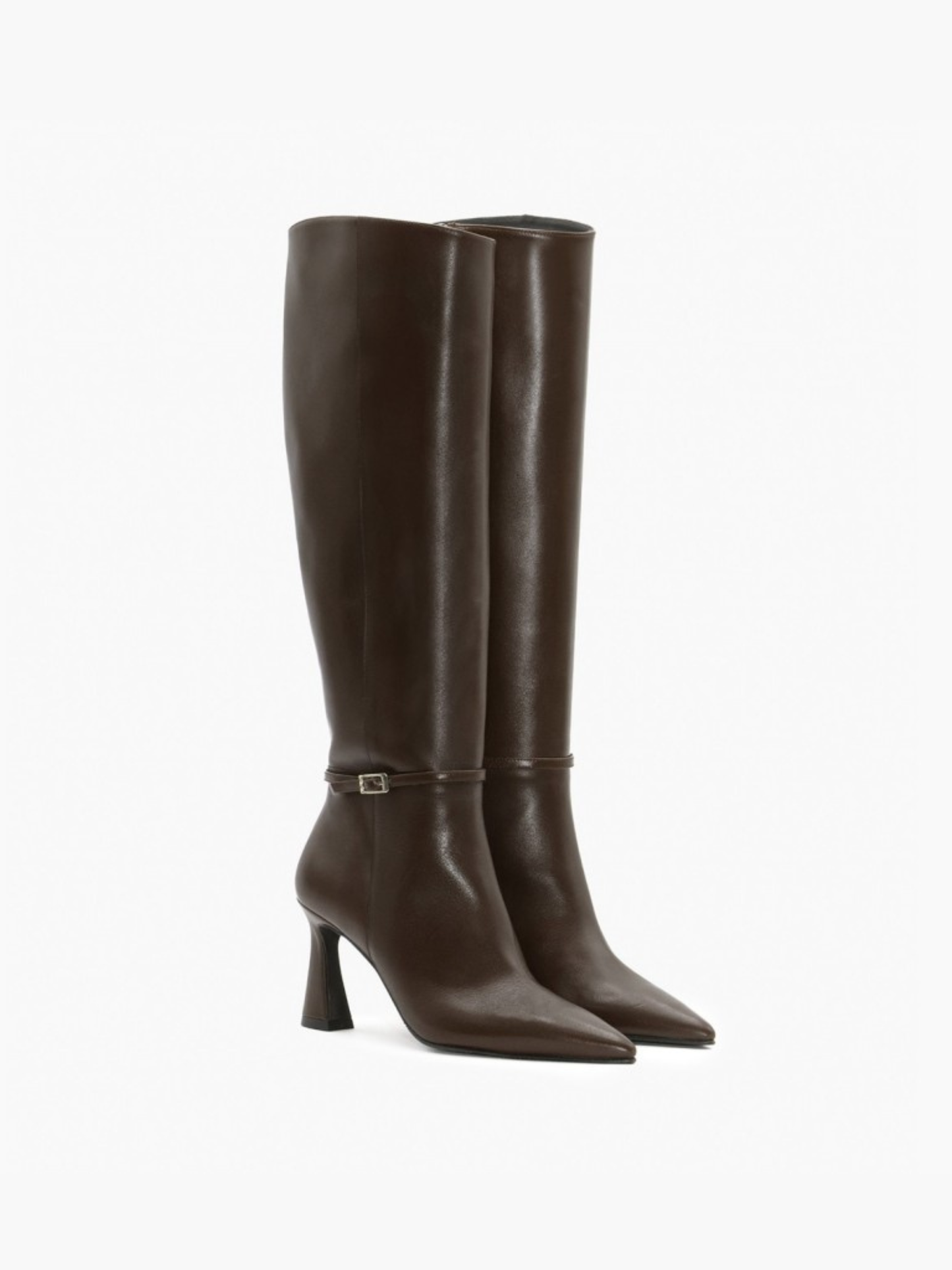 Lodi - Long Brown Leather High Heel Boot