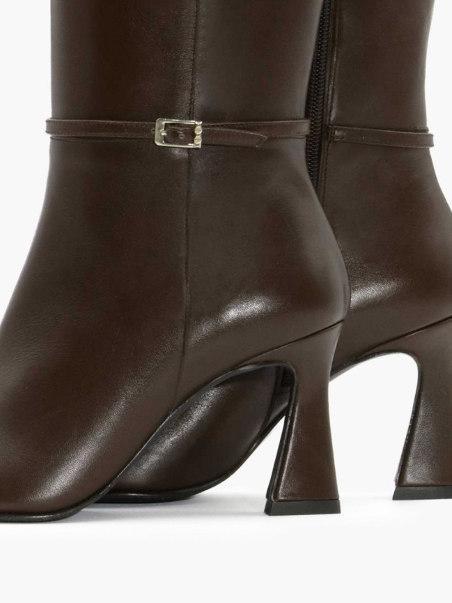 Lodi - Long Brown Leather High Heel Boot