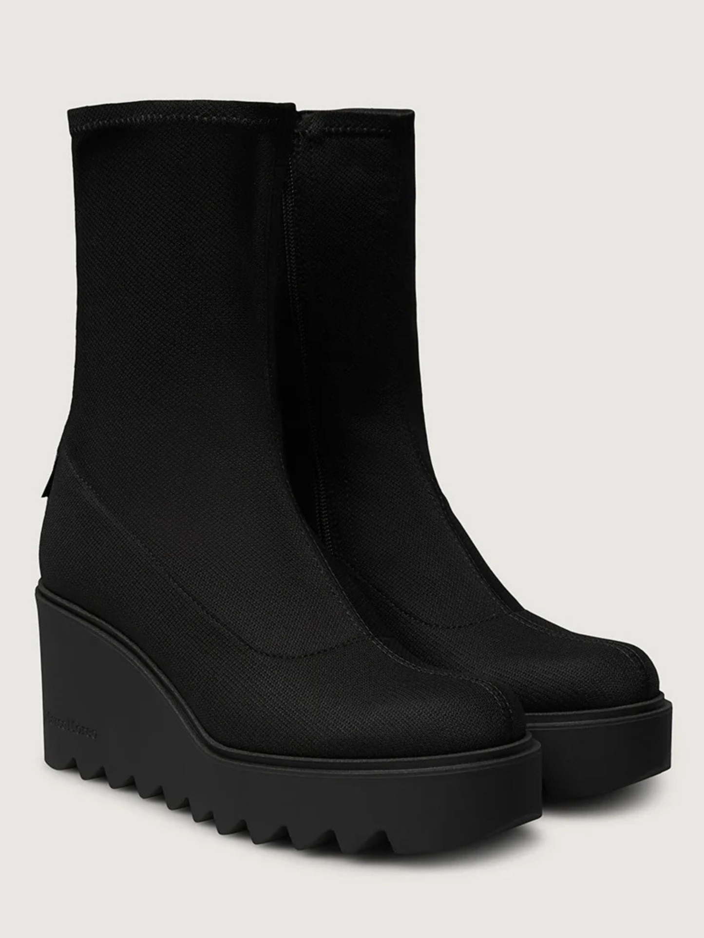 Marco Moreo - Black Fabric Wedge Boot With Stud Trim
