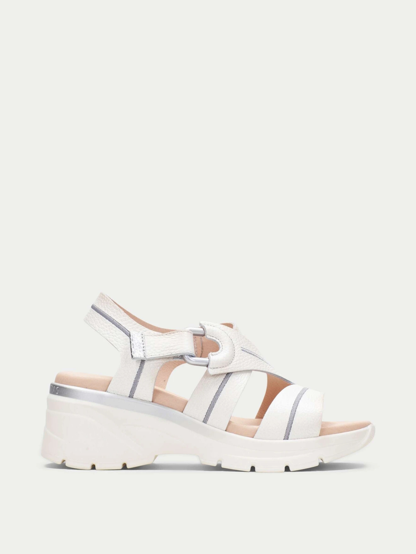 Hispanitas - Hispanitas White Crisscross Leather Sporty Platform Sandals With Silver Trim