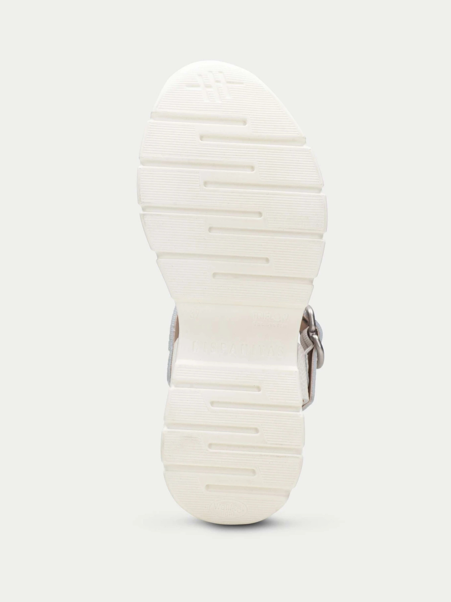 Hispanitas - White Sporty Two Strap Chunky Sandals With Silver Trim