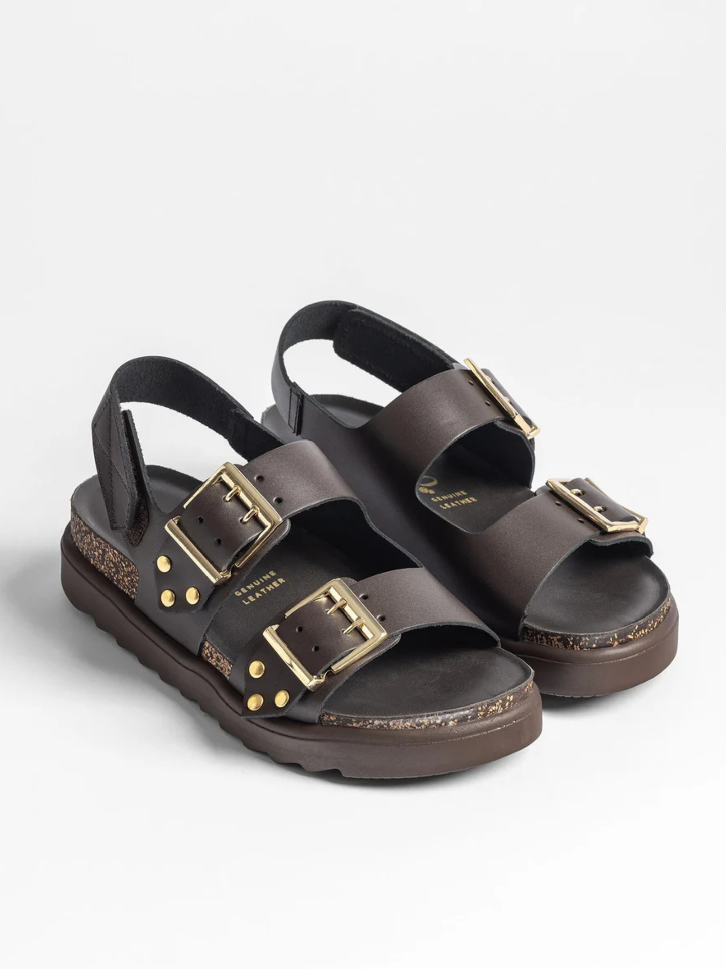 Yokono -Brown Leather 2 Strap Sandal