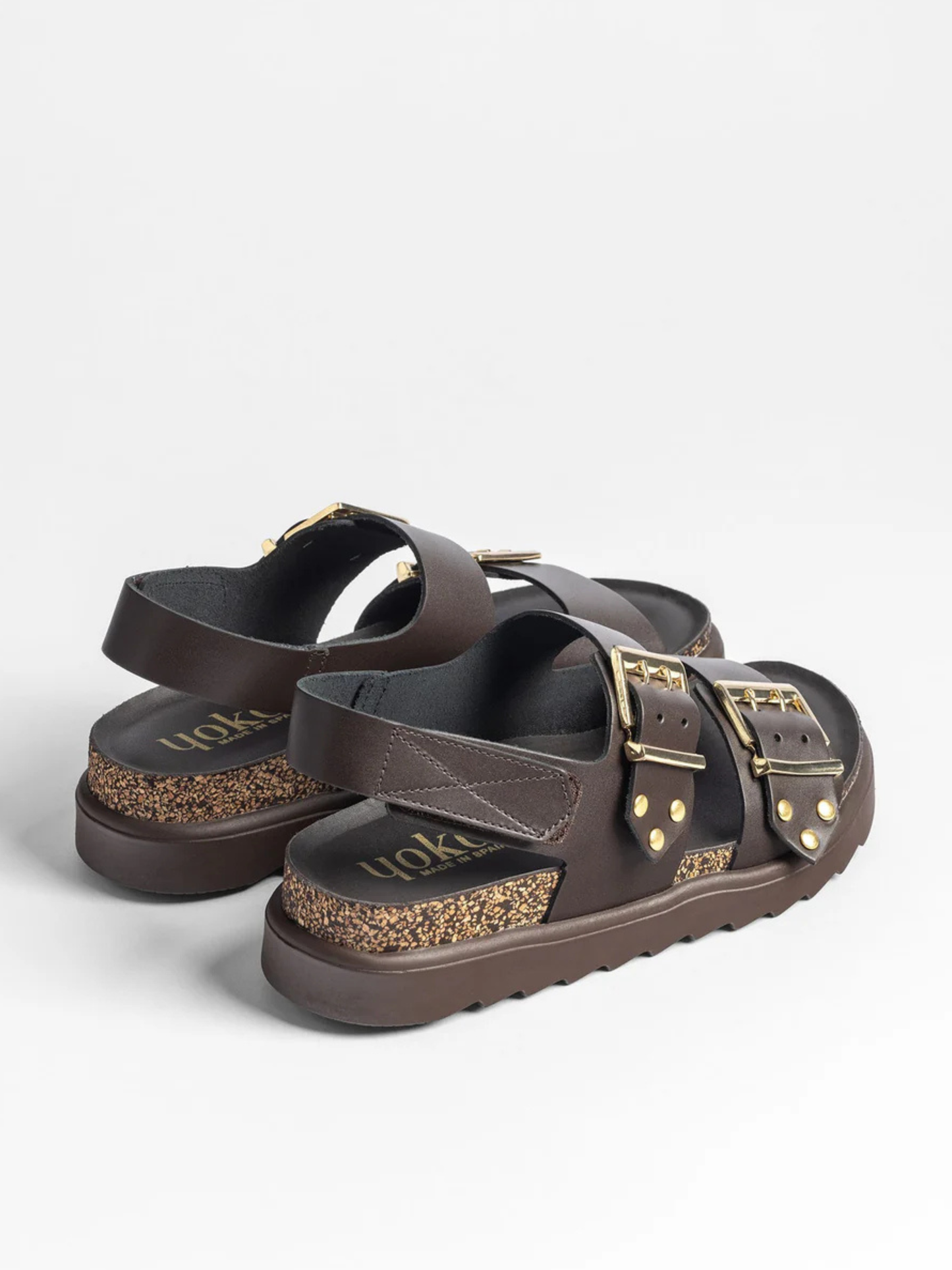 Yokono -Brown Leather 2 Strap Sandal