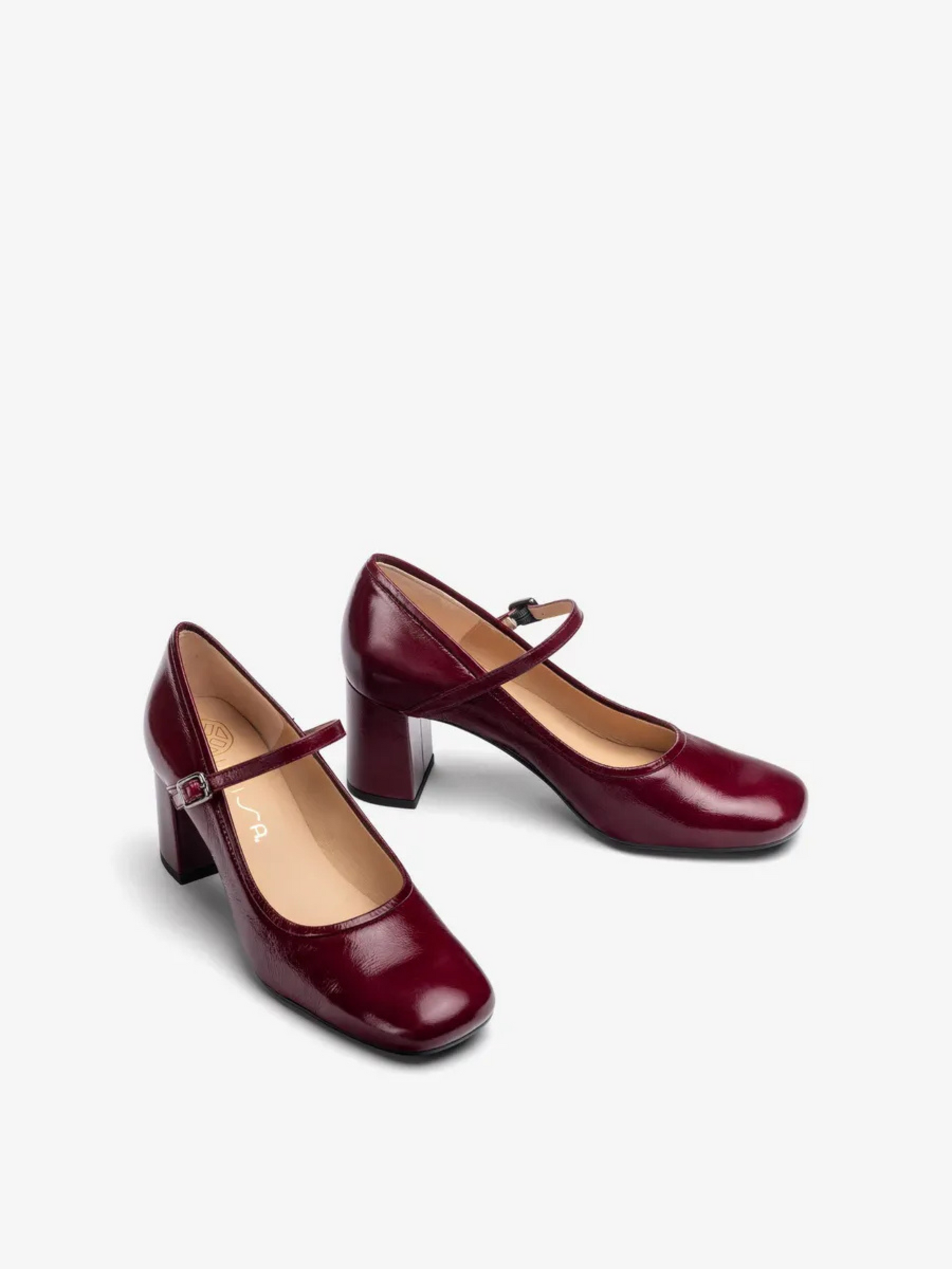 Unisa - Burgundy Mary Jane Block Heel Shoe