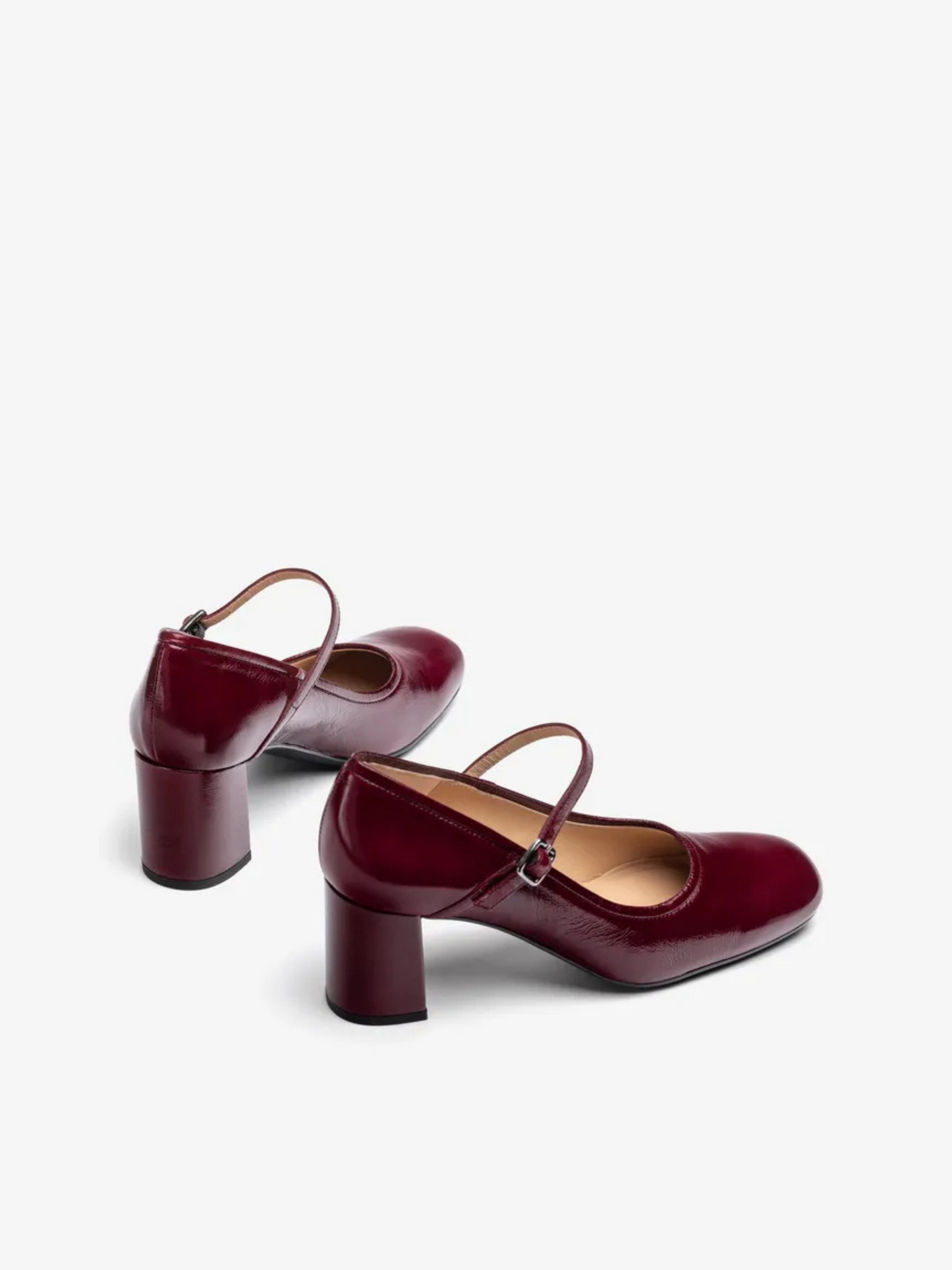 Unisa - Burgundy Mary Jane Block Heel Shoe