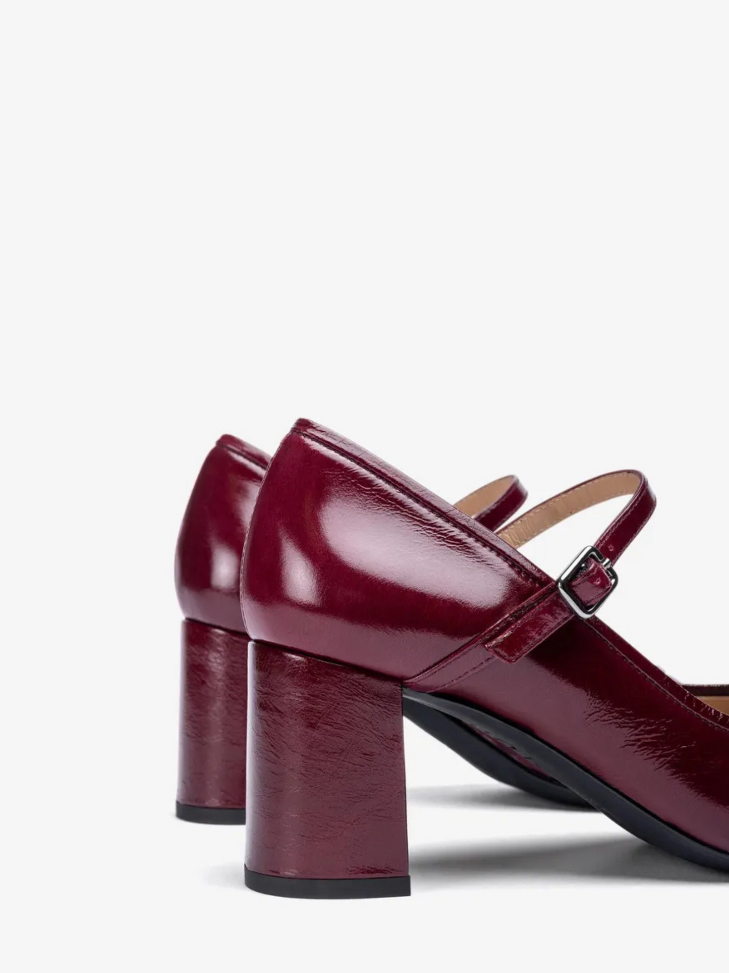 Unisa - Burgundy Mary Jane Block Heel Shoe
