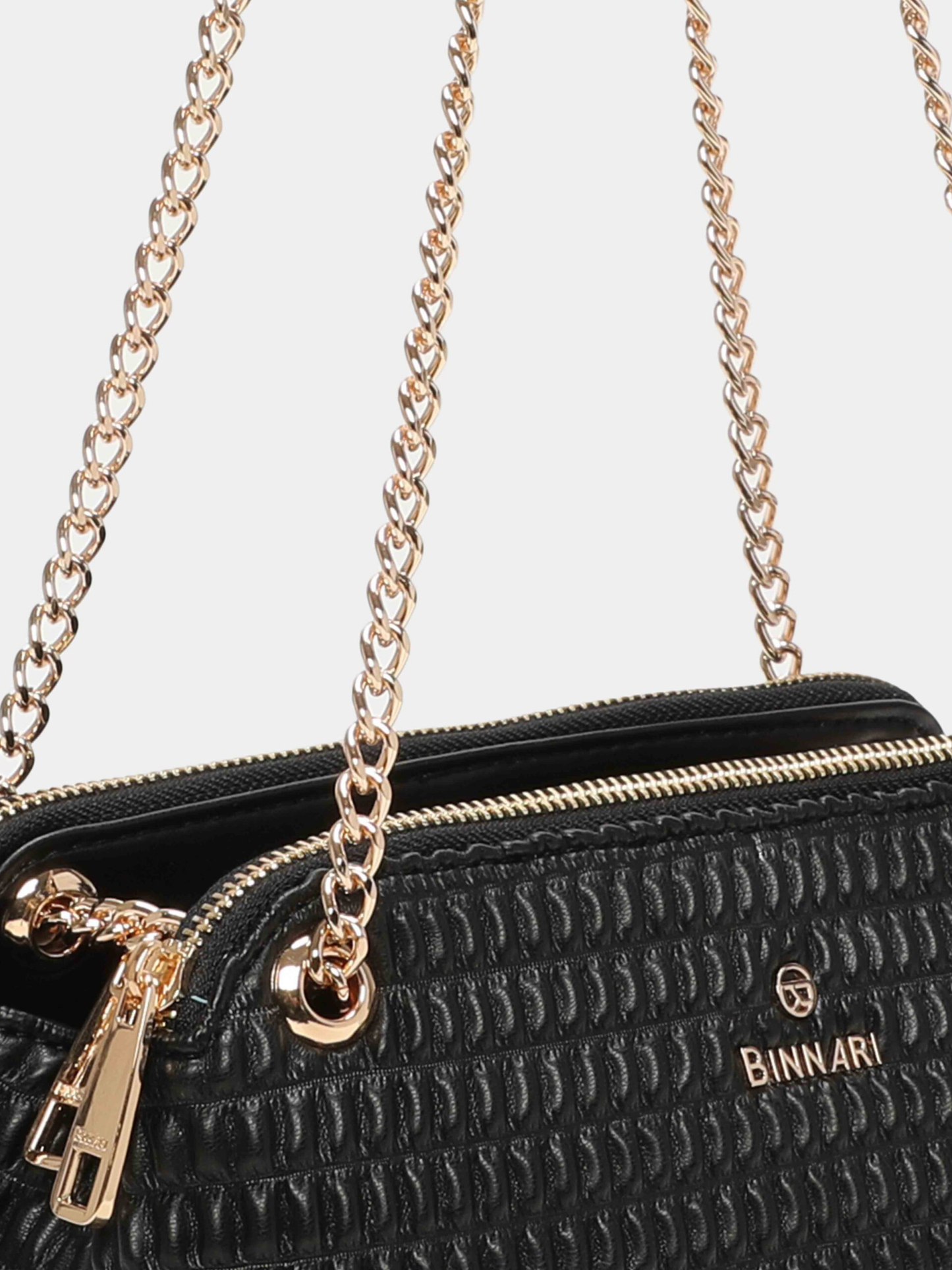 Binnari - Patty Black 2 Zip Shoulder Bag