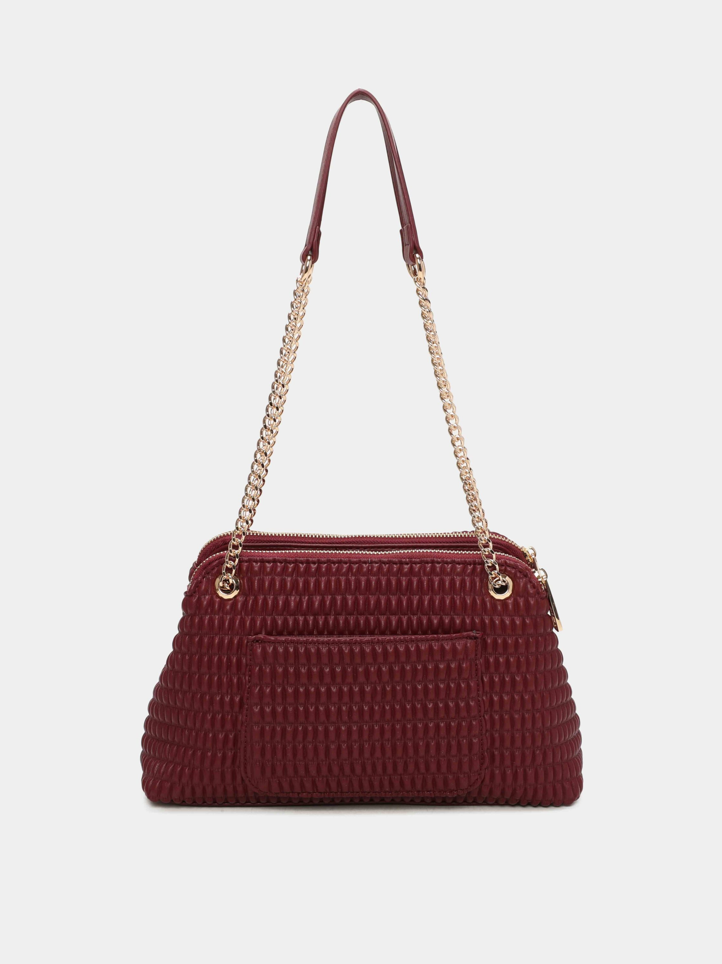 Binnari - Patty Bordeaux 2 Zip Shoulder Bag