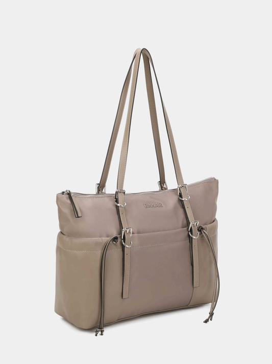 Binnari - Elodi Taupe Large Shopper Tote Bag