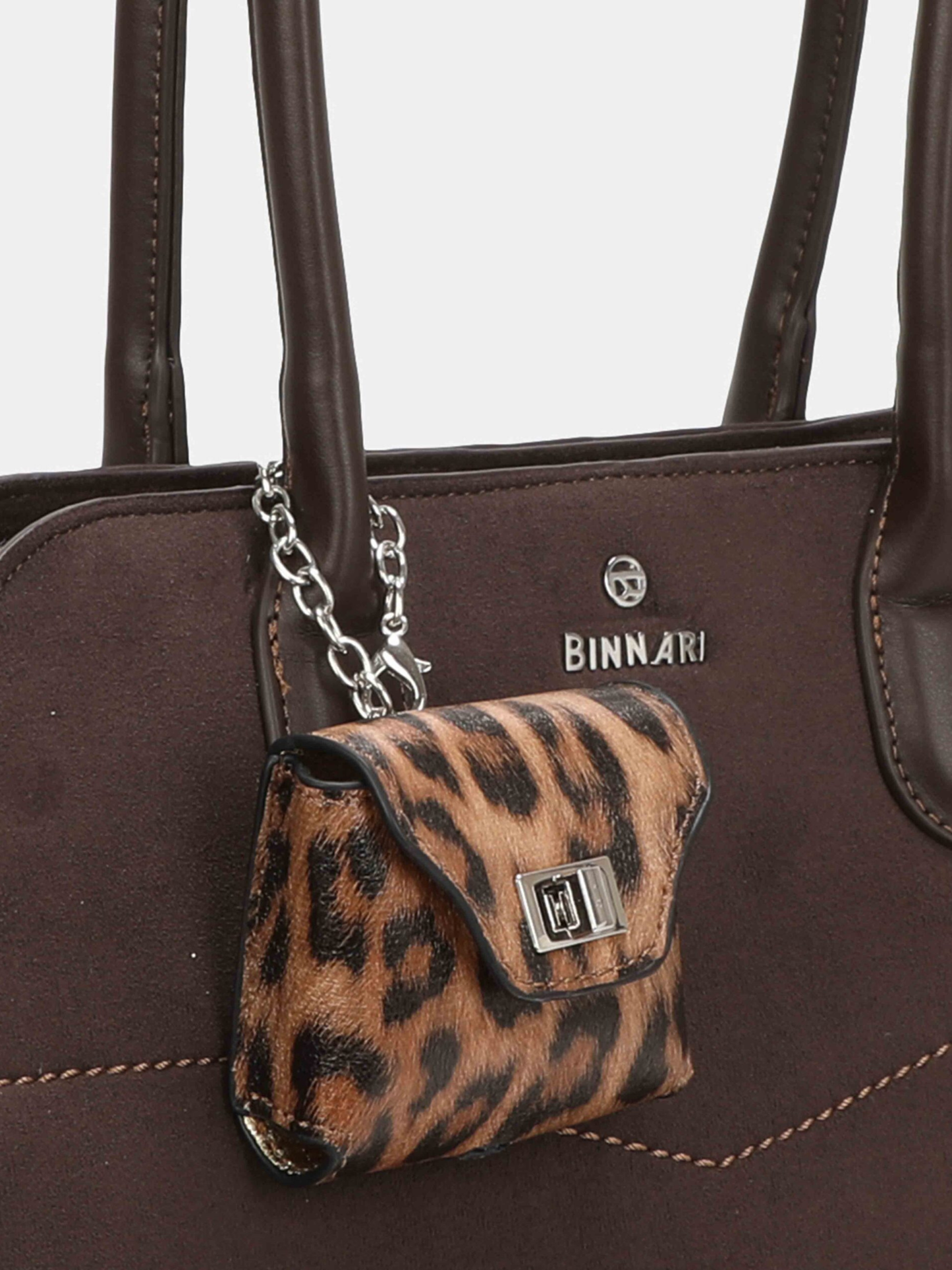 Binnari - Glen Brown Suede Large Two Handle Bag